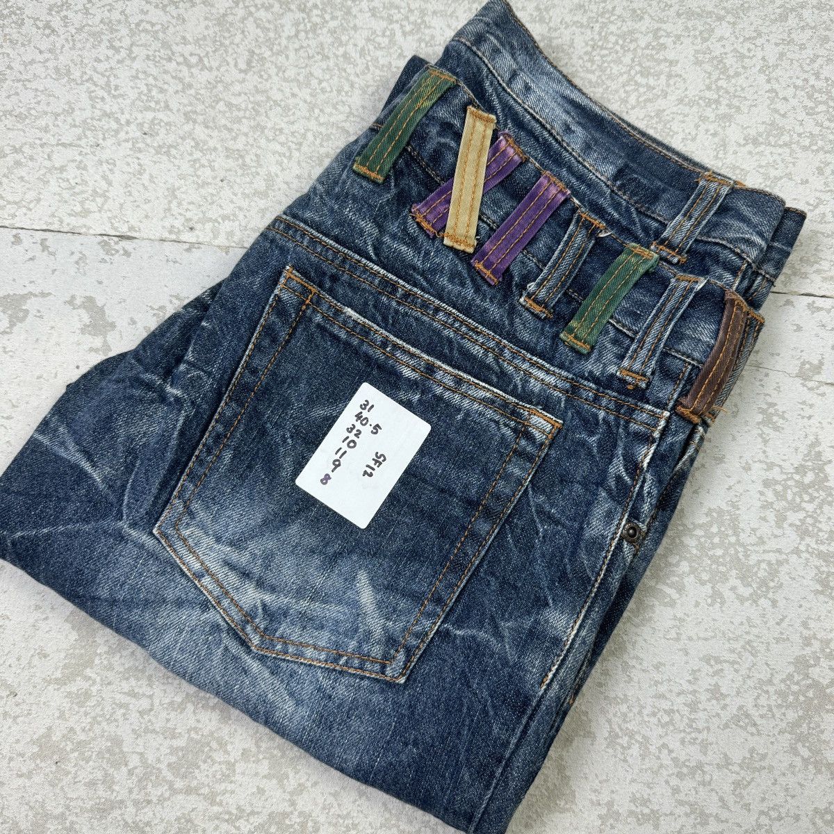 Japanese Brand Double Waist - 2000s Nylaus Crazy Jeans Size US 31 - 10 Thumbnail