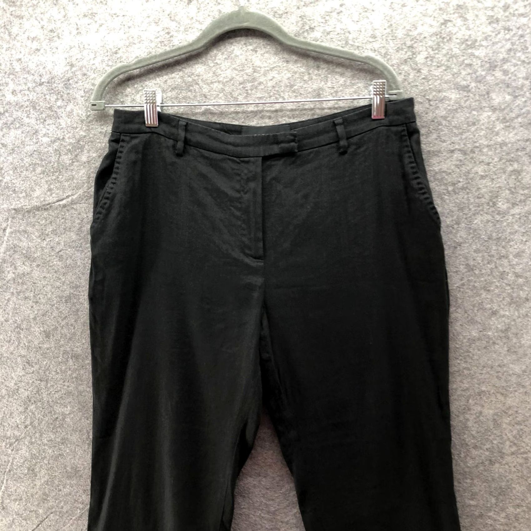 Les Copains Les Copains Linen Blend Pants Womens IT 46 US 10 Black Tapered Cropped Pants Ladies 10 Black Cropped Dress Pants Mens Womens Womens? Size 32" / US 10 / IT 46 - 3 Thumbnail