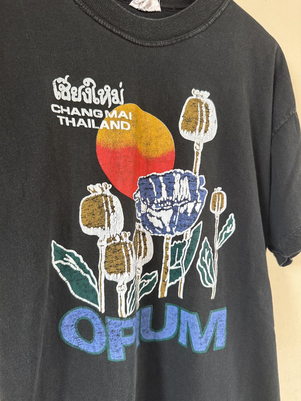 Vintage *RARE*VINTAGE 90s OPIUM CHANG MAI THAILAND TEE Size US XL / EU 56 / 4 - 7 Thumbnail