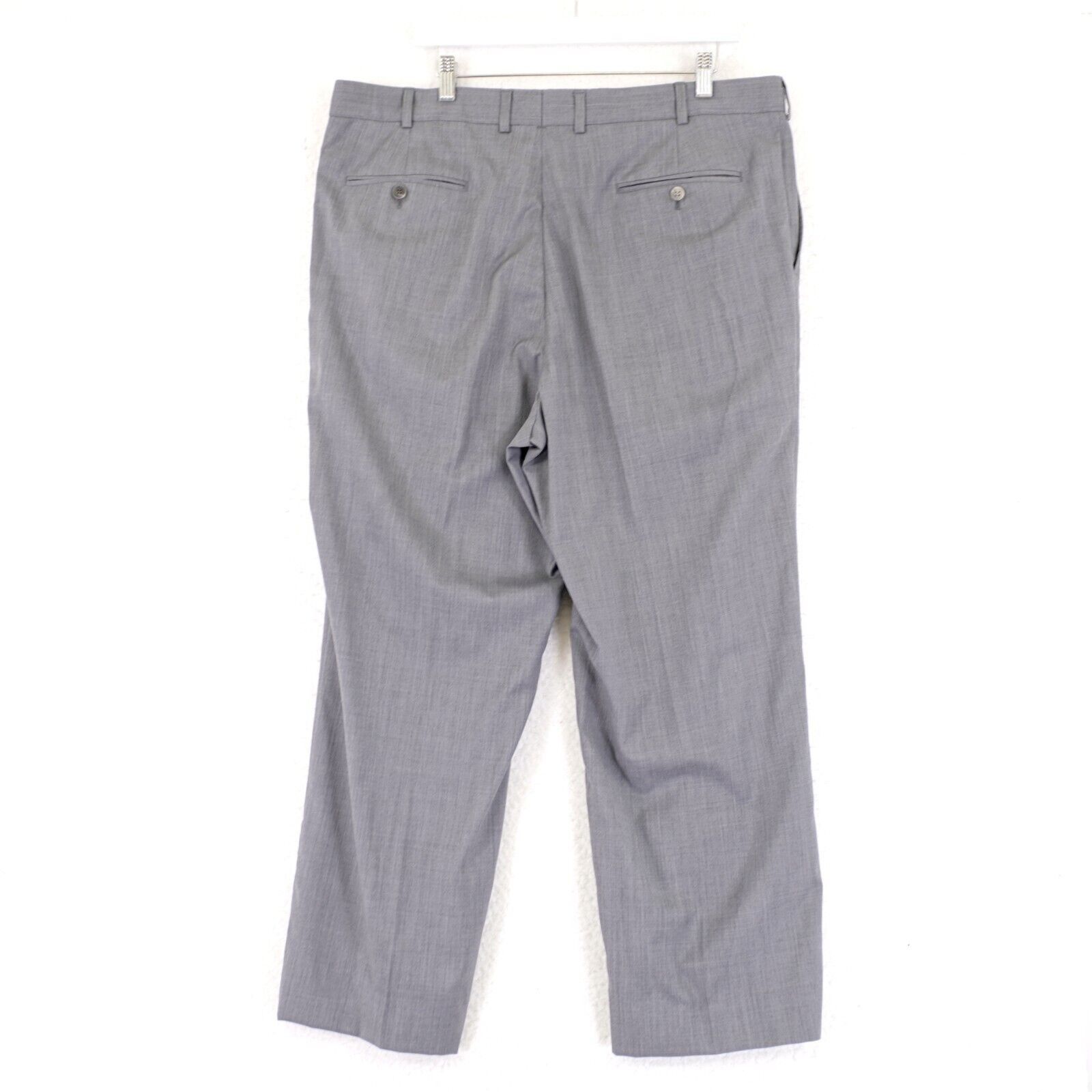 Vintage DAMAGED Unbranded Gray Pleated Cuffed Wool 39/29 Dress Pants Size 38R - 4 Thumbnail