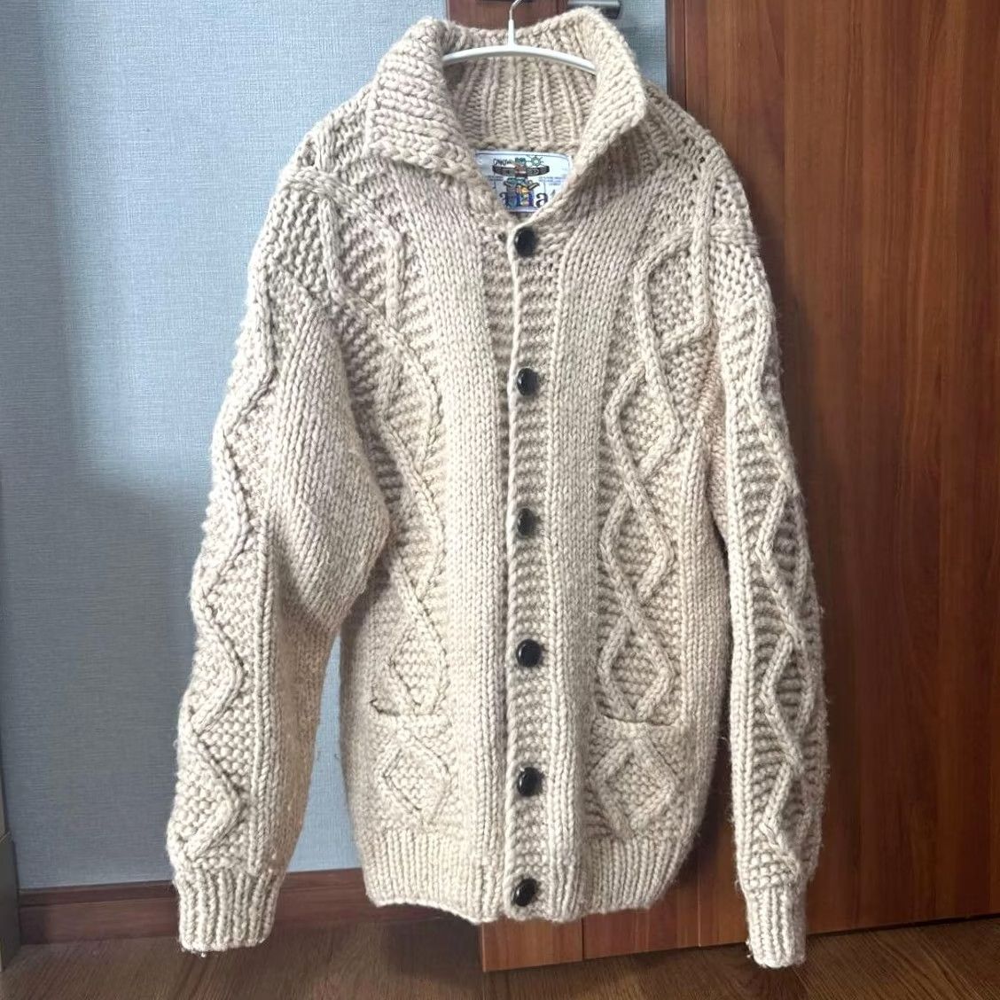 Vintage Kanata Cowichan Wool Cardigan M Size Beige Cable Knit Sweater Size US M / EU 48-50 / 2 - 3 Thumbnail