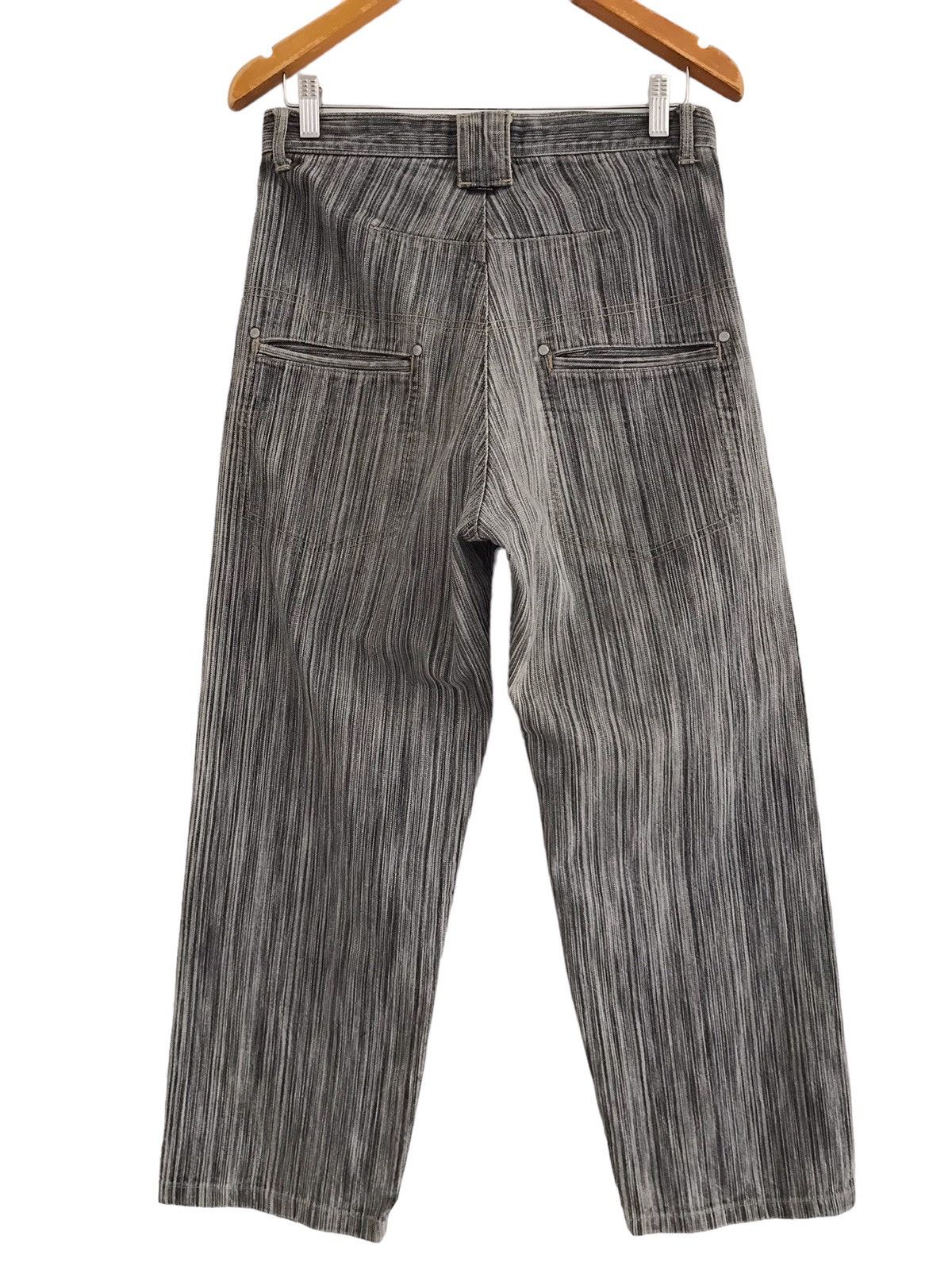 Japanese Brand LBRO Denim Products Japan Asymmetrical Striped Baggy Jeans Size US 30 / EU 46 - 12 Thumbnail