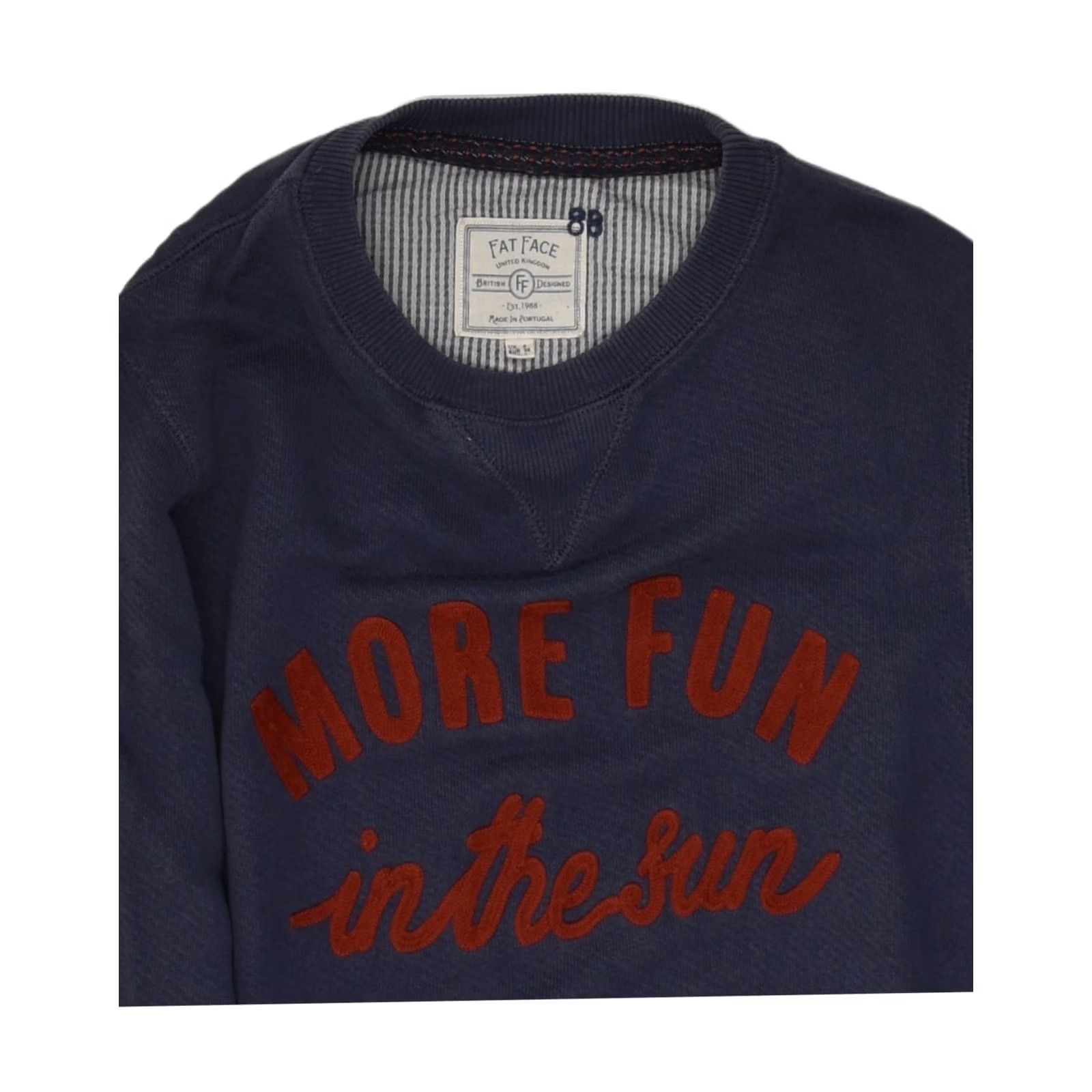 FatFace FAT FACE Womens Sweatshirt Jumper UK 8 Small Navy Blue Cotton Graphic Size M / US 6-8 / IT 42-44 - 3 Thumbnail
