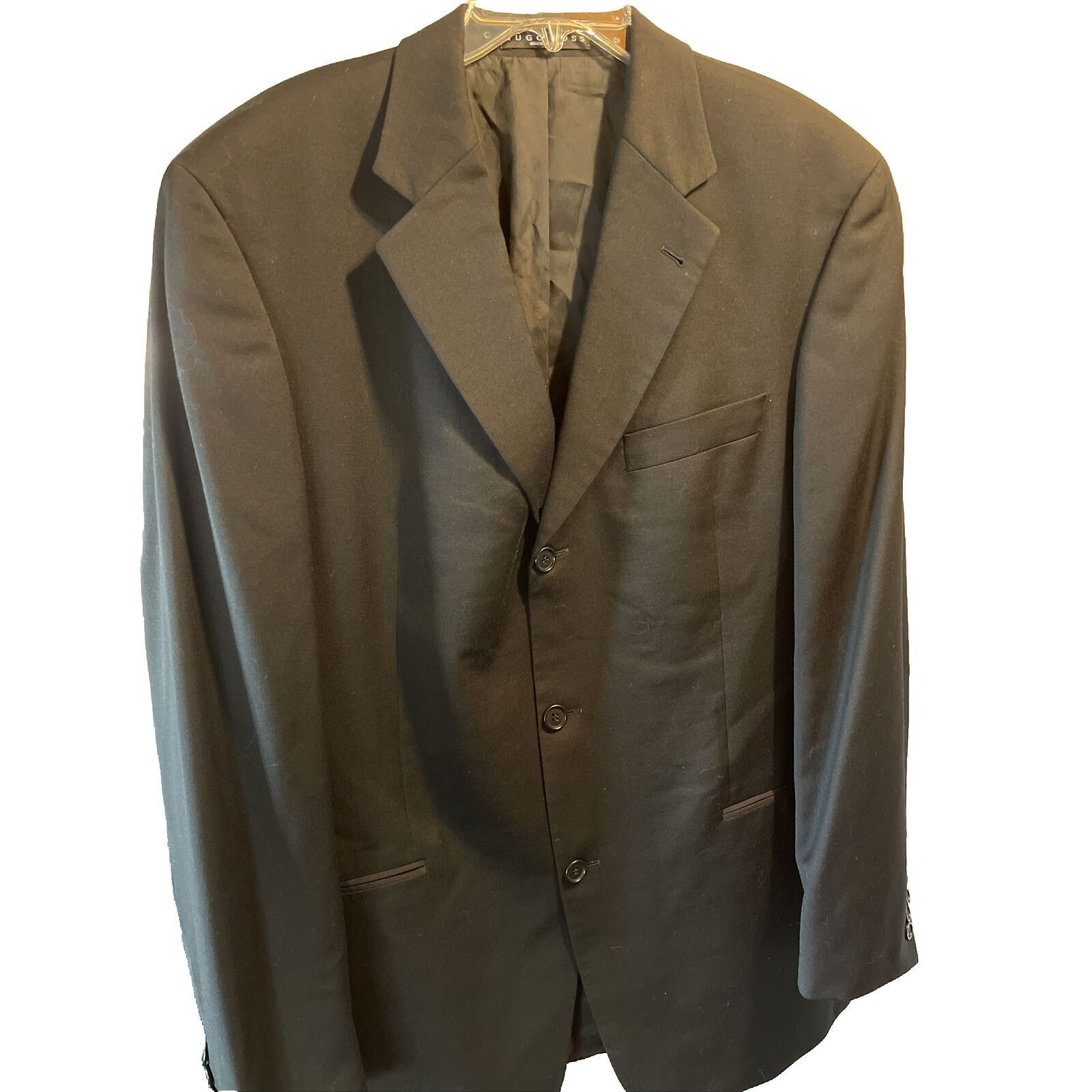 Hugo Boss Hugo Boss Einstein Men’s 42L 22x33 Blazer Black Button Wool Size 42L - 1 Thumbnail