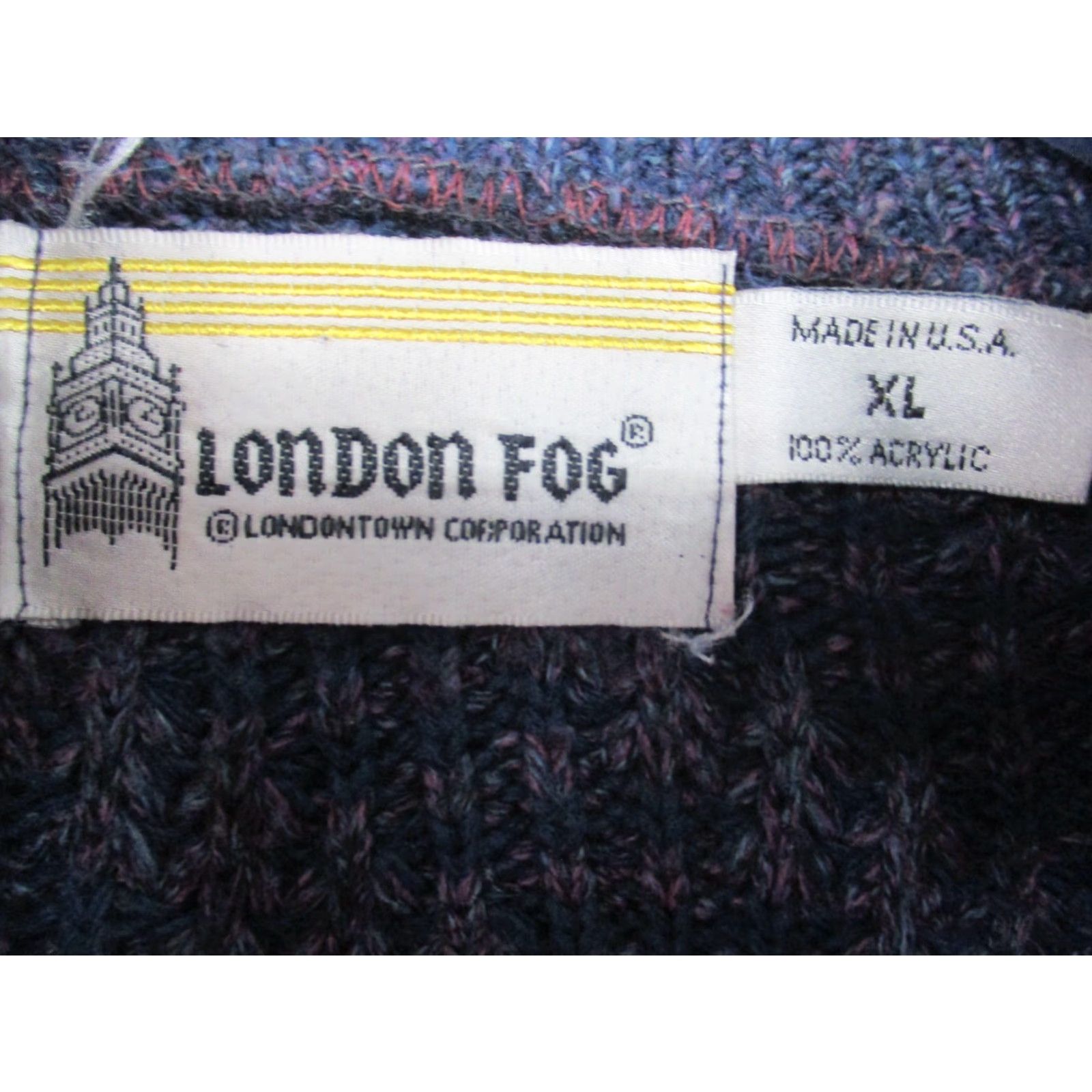 Vintage VINTAGE LL Bean Cardigan Sweater Men's Indigo Blue Organic Cotton Waffle Heavyweight Vtg Size US XL / EU 56 / 4 - 2 Thumbnail