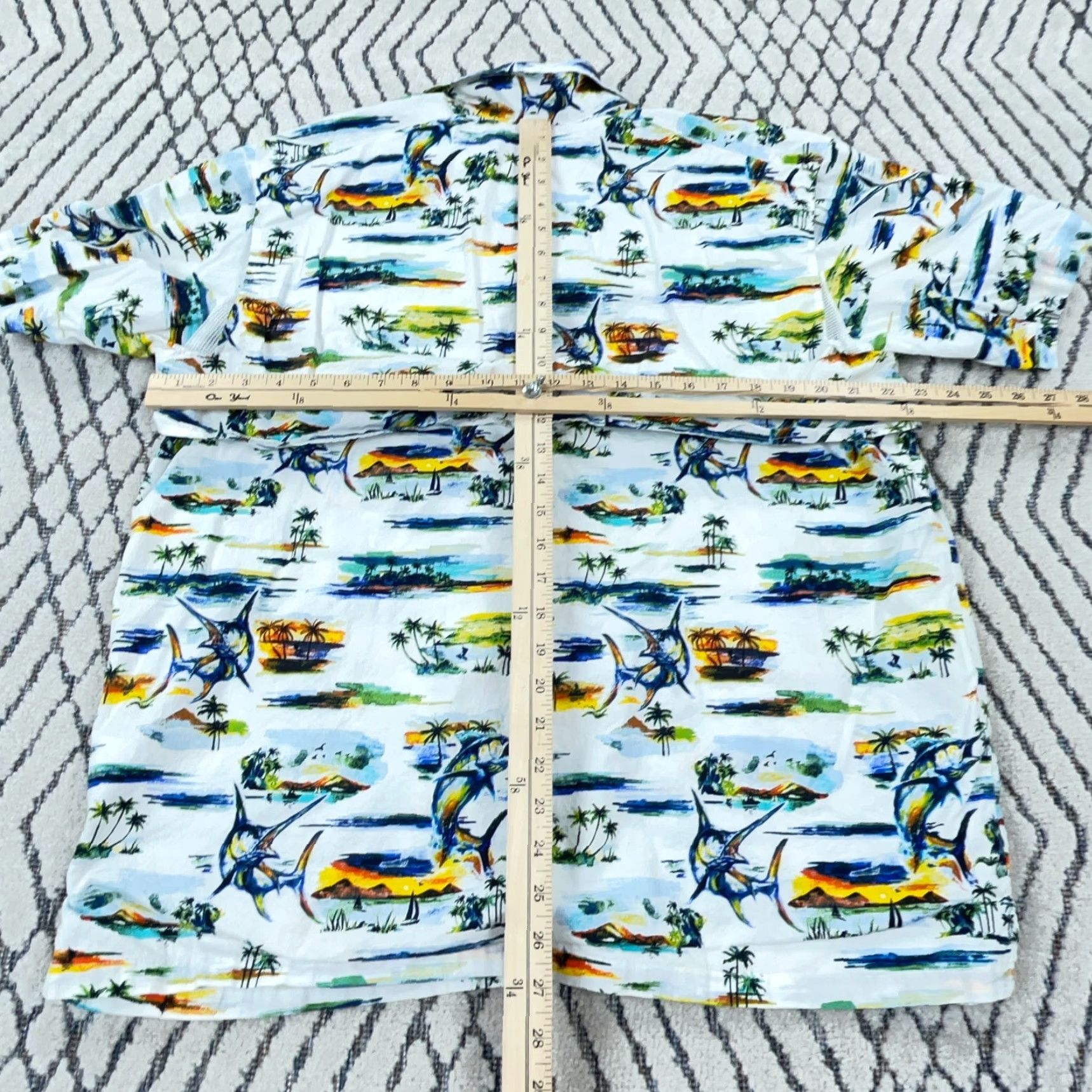 Vintage Columbia Shirt Men Large White Button-Up Hawaiian Beach Island Marlin Fish Size US L / EU 52-54 / 3 - 7 Thumbnail