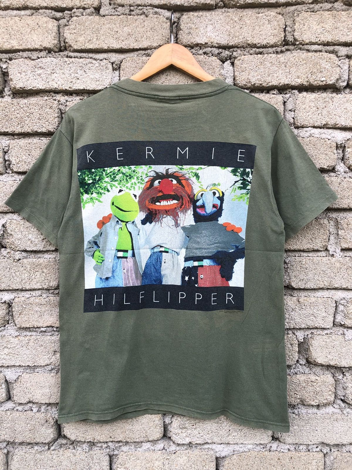 Vintage RARE VTG 90s Kermie Hilflipper Kermit Muppets Parody Tshirt Size US M / EU 48-50 / 2 - 1 Thumbnail