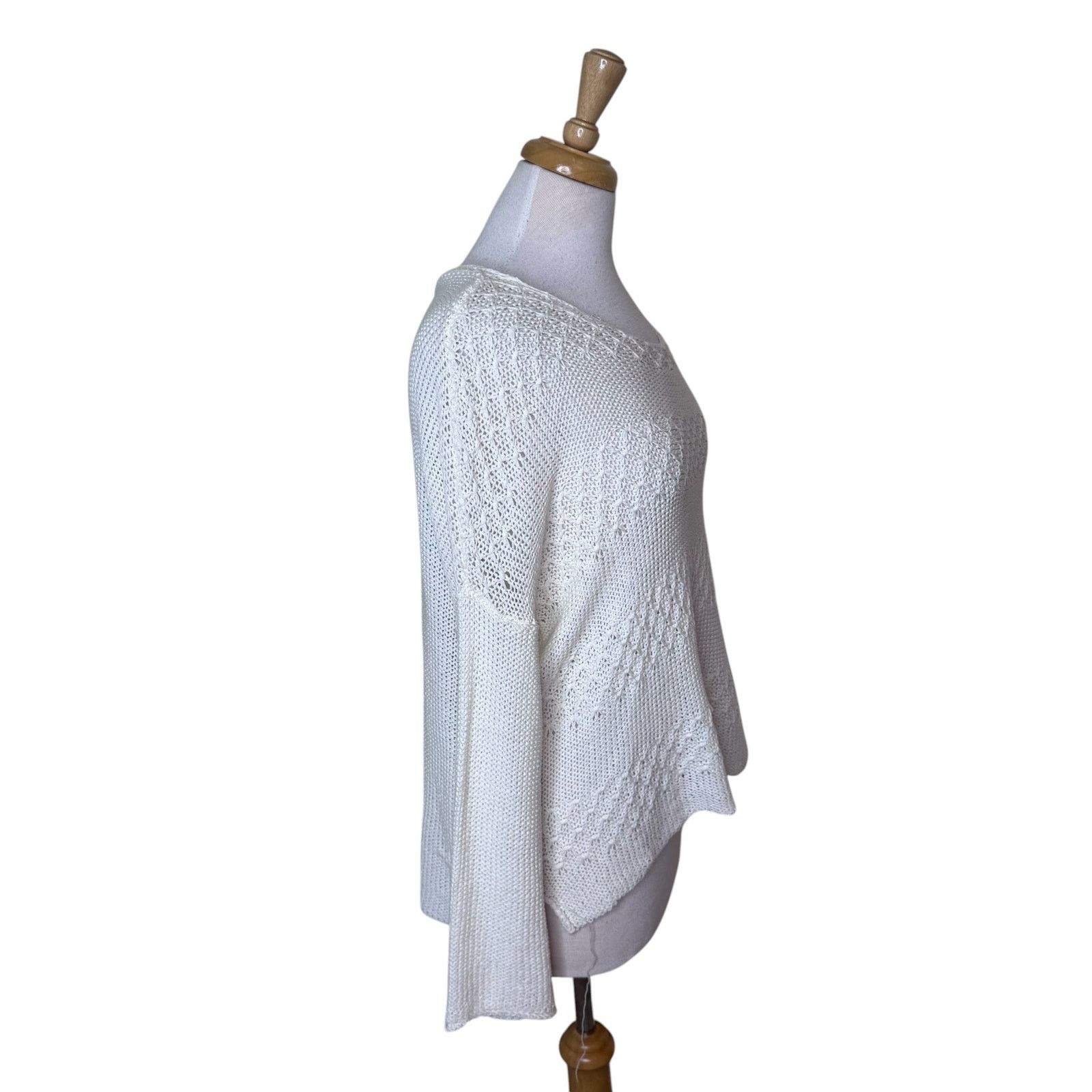 Other WOODEN SHIPS Textured Knit Long Sleeve Sweater White S/M Size S / US 4 / IT 40 - 5 Thumbnail