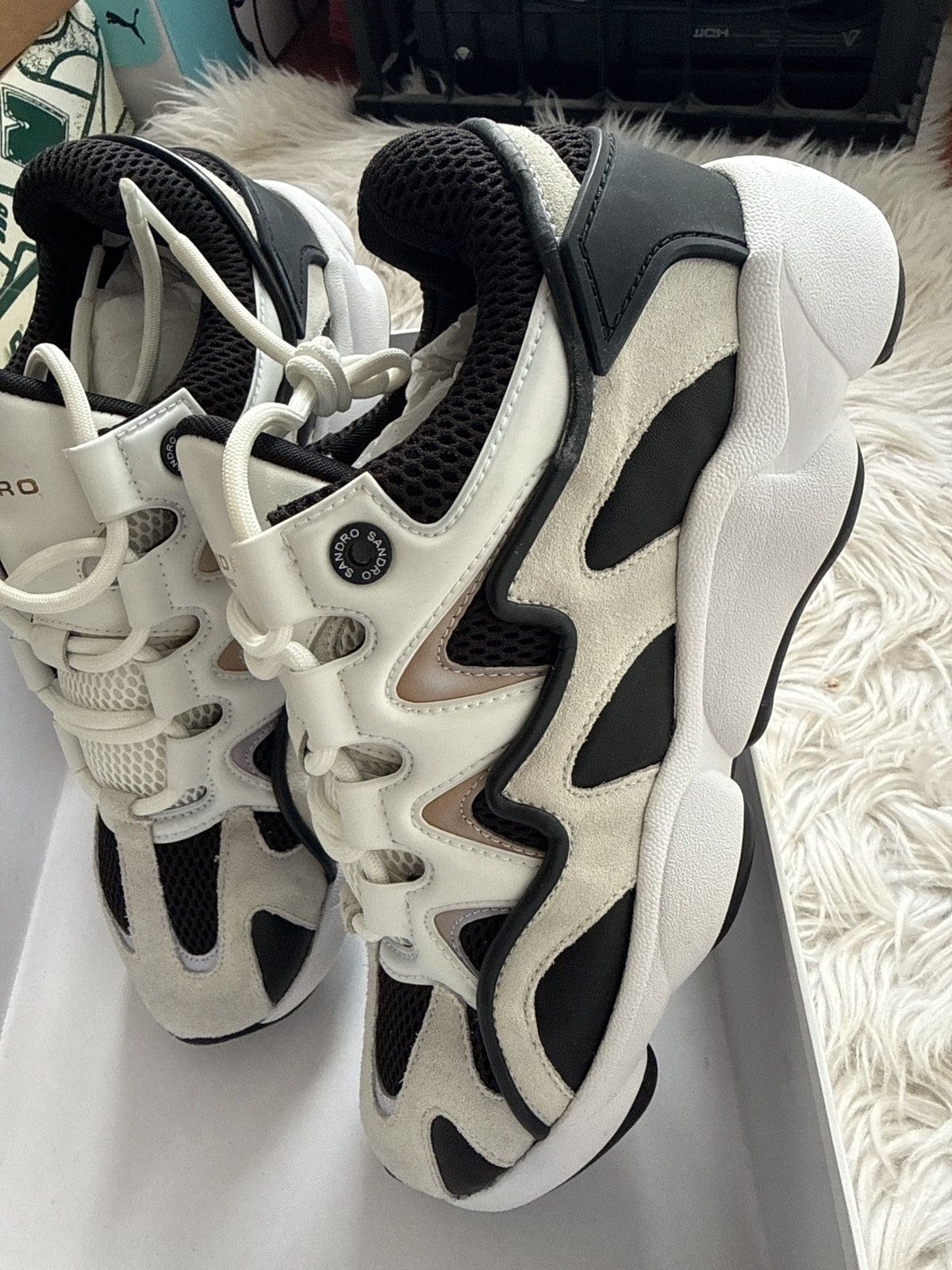 Sandro Black and white Sandro men sneakers Size US 10 / EU 43 - 5 Thumbnail
