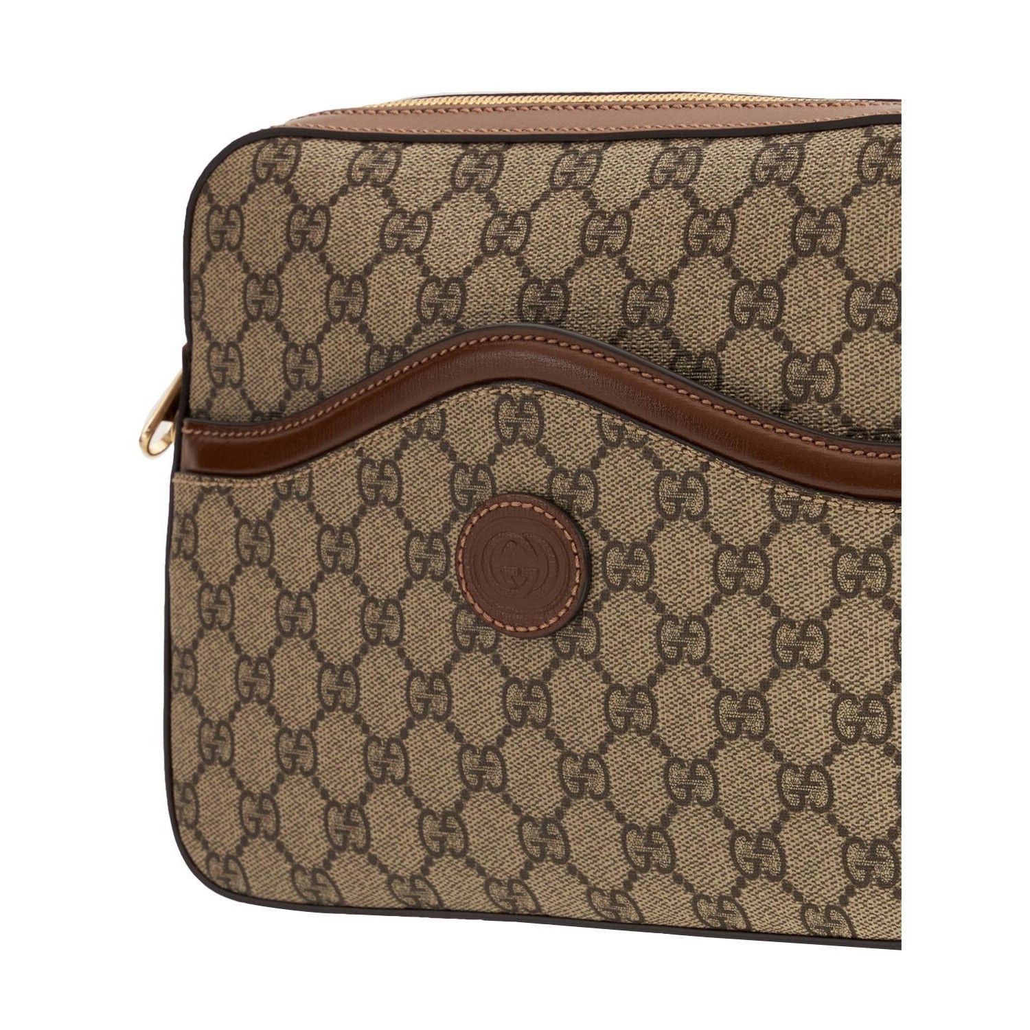 Gucci GUCCI Interlocking G $1550 Beige And Ebony GG Canvas Messeng Size ONE SIZE - 3 Thumbnail