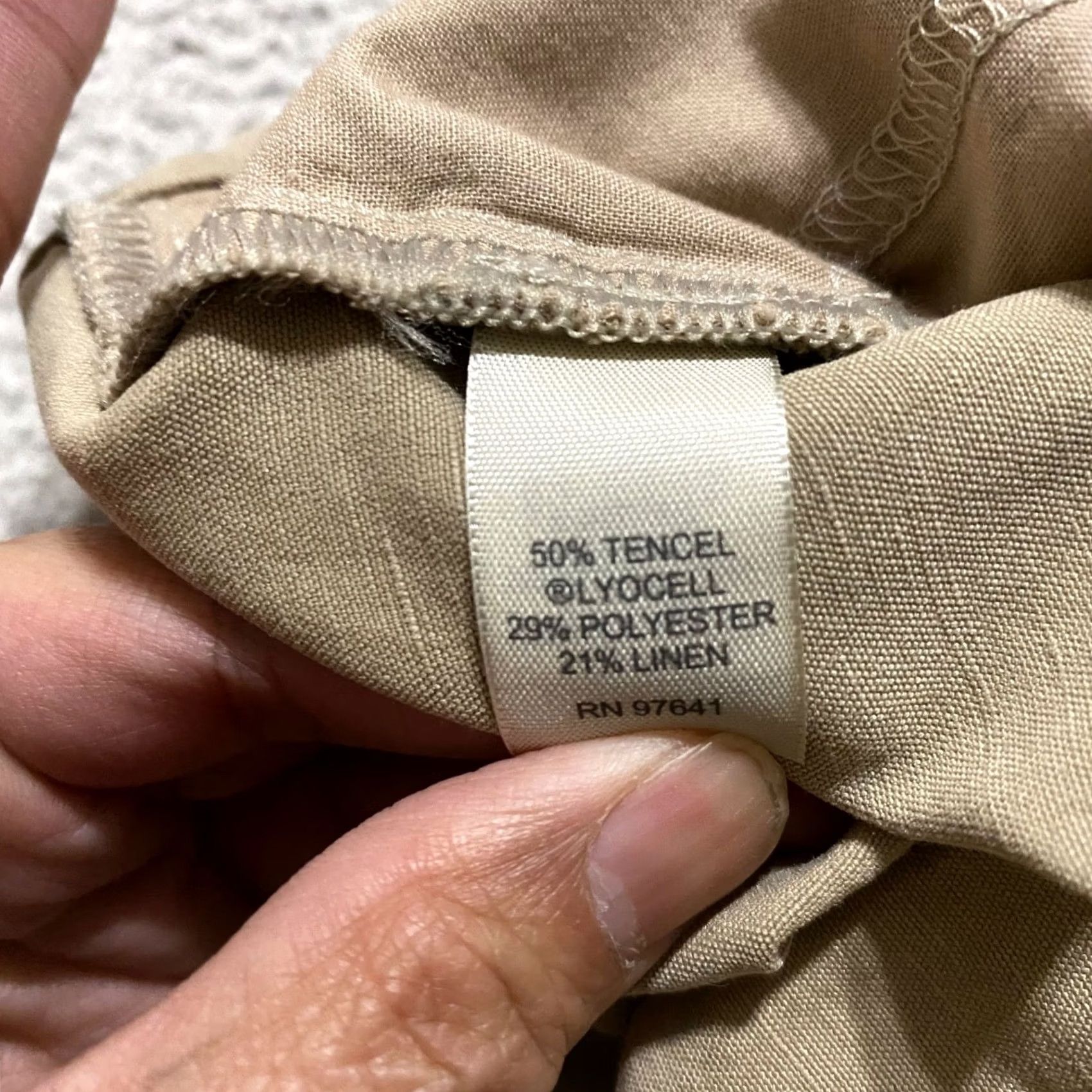 J. Jill J. Jill Womens Pants Beige High Rise Bootcut 14 Regular Inseam 31 Linen Lyocell Denim Chino Style Vintage No Size 24" / US 00 / IT 34 - 4 Thumbnail