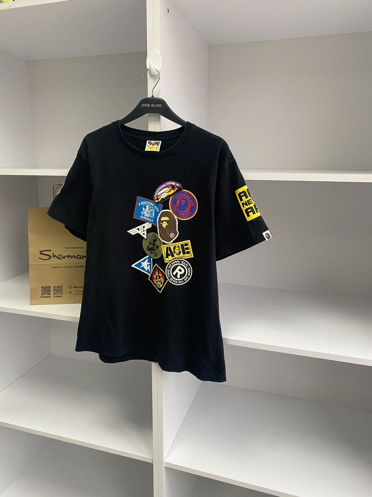 Bape A Bathing Ape Bape Bicolor Multi Logo Tee Size US L / EU 52-54 / 3 - 3 Thumbnail