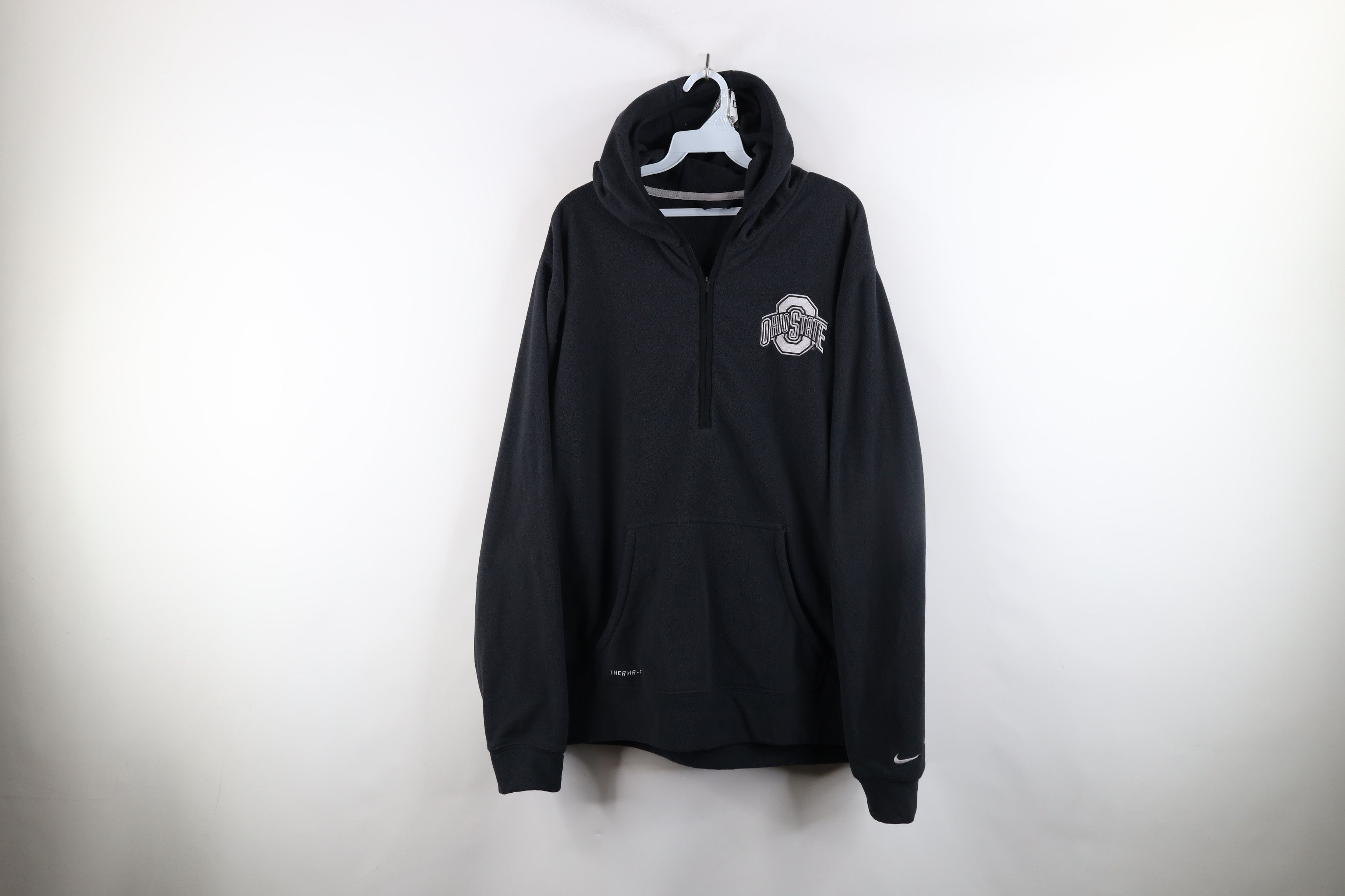Nike × Vintage Vintage Nike Mini Swoosh Ohio State University Fleece Hoodie Size US XXL / EU 58 / 5 - 1 Thumbnail