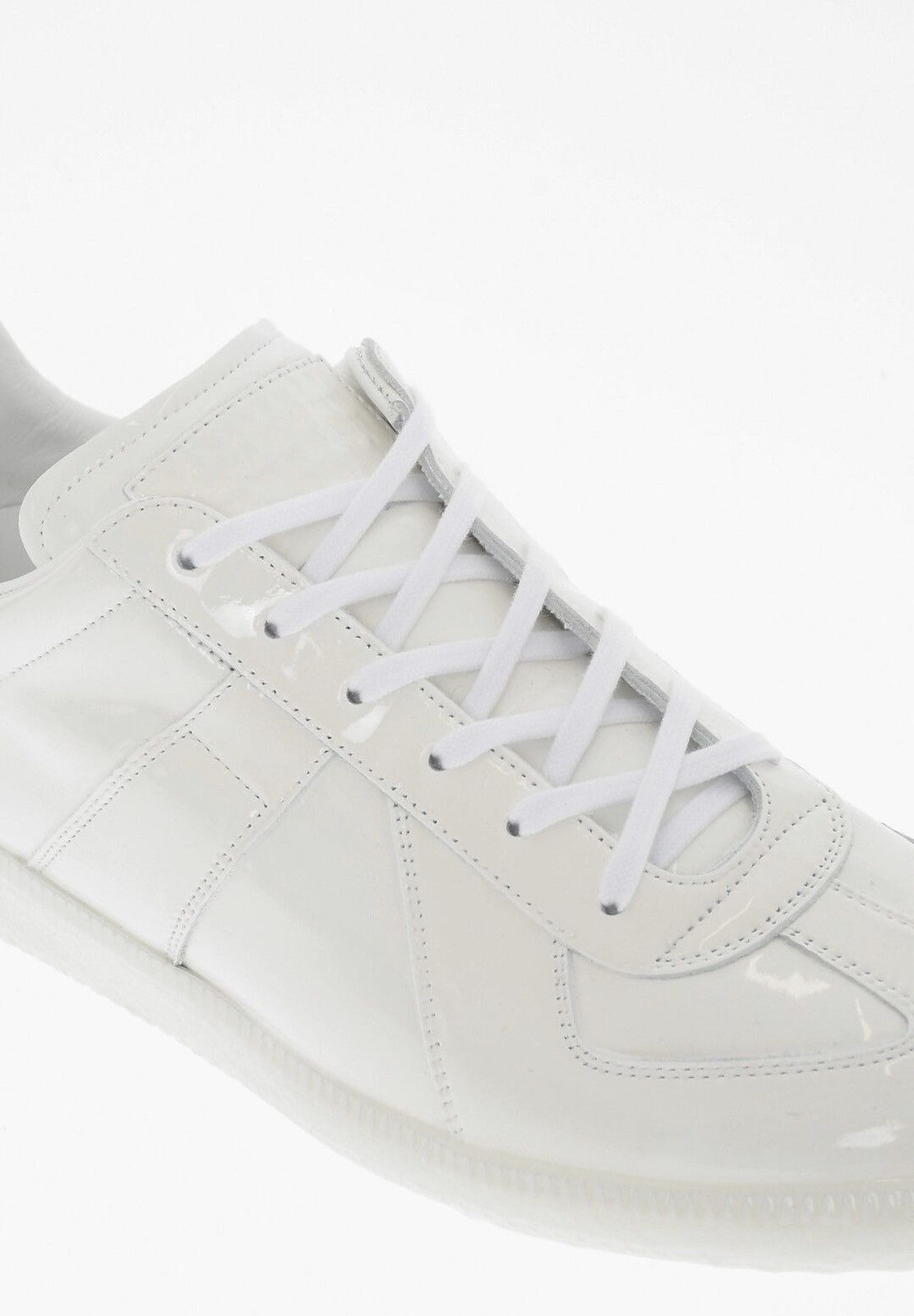 Maison Margiela Maison Margiela Replica Patent Leather Sneakers in White Size US 7 / EU 40 - 3 Thumbnail