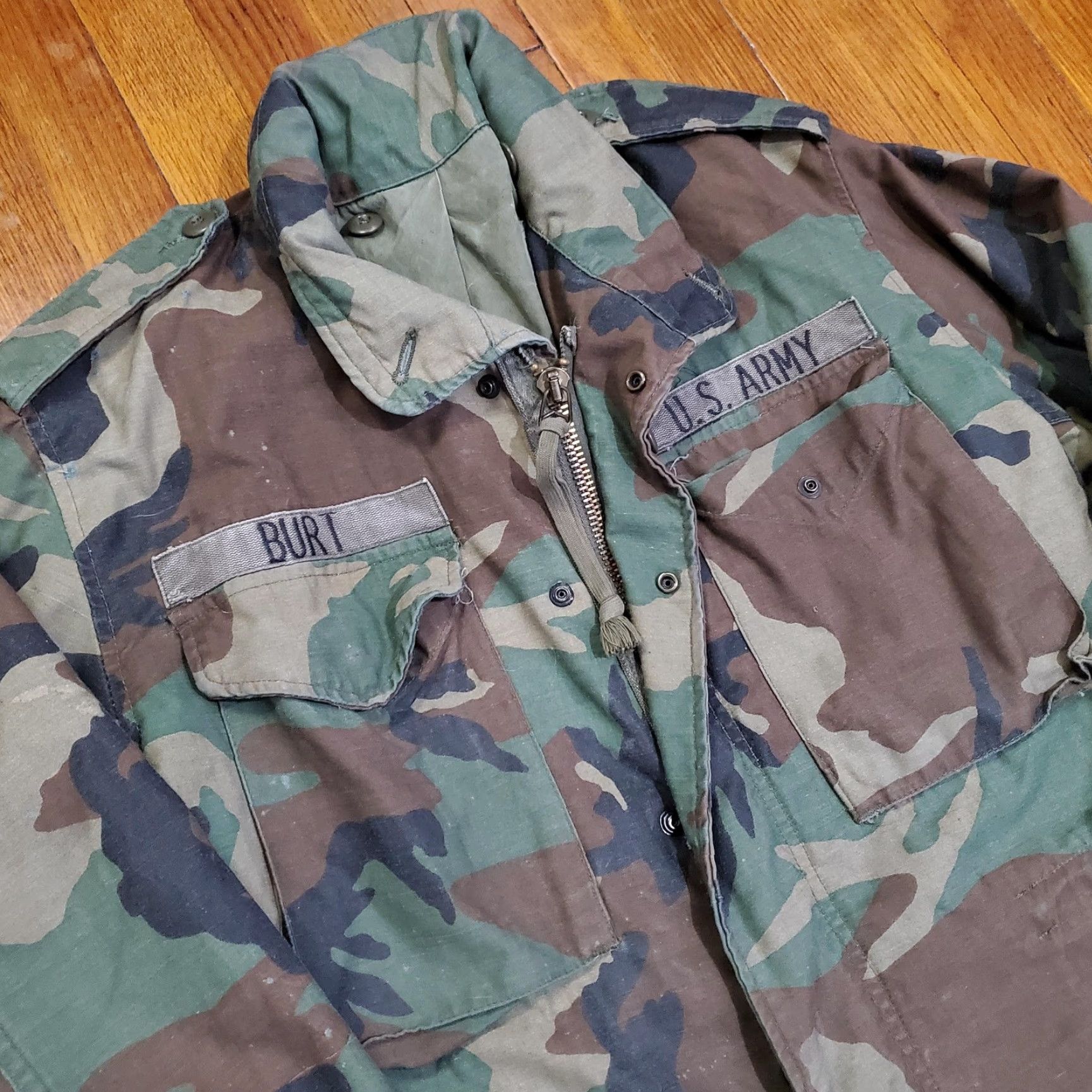 Vintage VINTAGE John Ownbey Company Jacket Mens Small Woodland Camo M65 Field Coat 80s Size US S / EU 44-46 / 1 - 5 Thumbnail