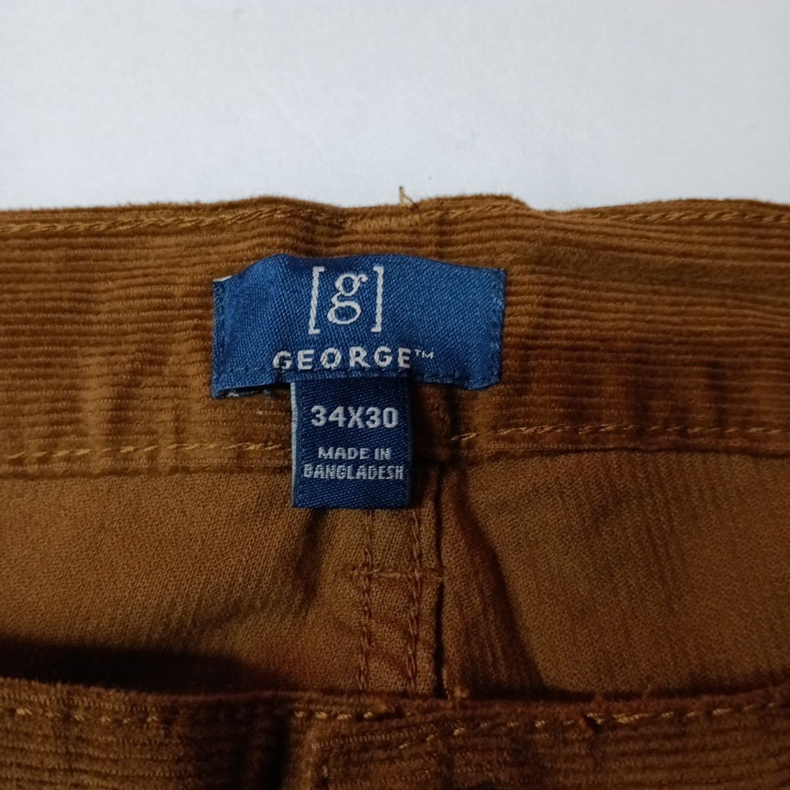George George Brown Corduroy Dress Pants Men's Size 34x30 Stretch Size US 34 / EU 50 - 5 Thumbnail