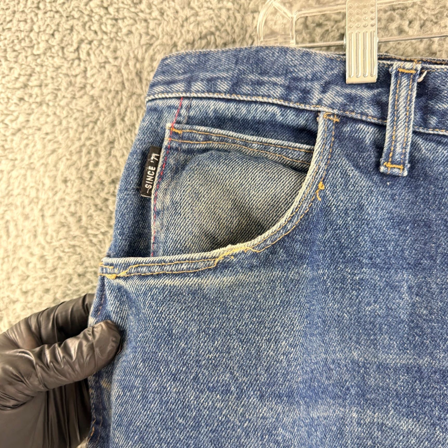 Denime Bulwark Jeans Mens 38 Blue Denim 100% Cotton Straight Leg Workwear Pants Regular Rise USA Logo City Size US 38 / EU 54 - 4 Thumbnail