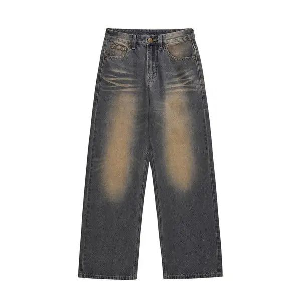 Japanese Brand Washed distressed oversize loose casual wide-leg jeans Size US 34 / EU 50 - 1 Thumbnail