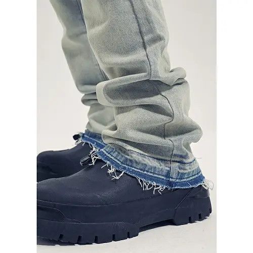 VIBE faded damaged distressed flared jeans Size US 32 / EU 48 - 8 Thumbnail