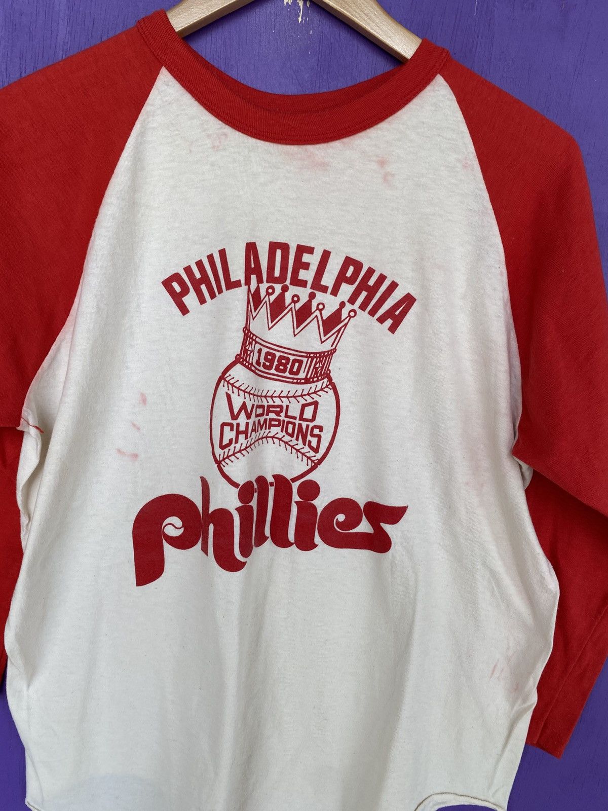 MLB Vintage 1980 Philadelphia phillies word champs raglan Size US L / EU 52-54 / 3 - 3 Thumbnail