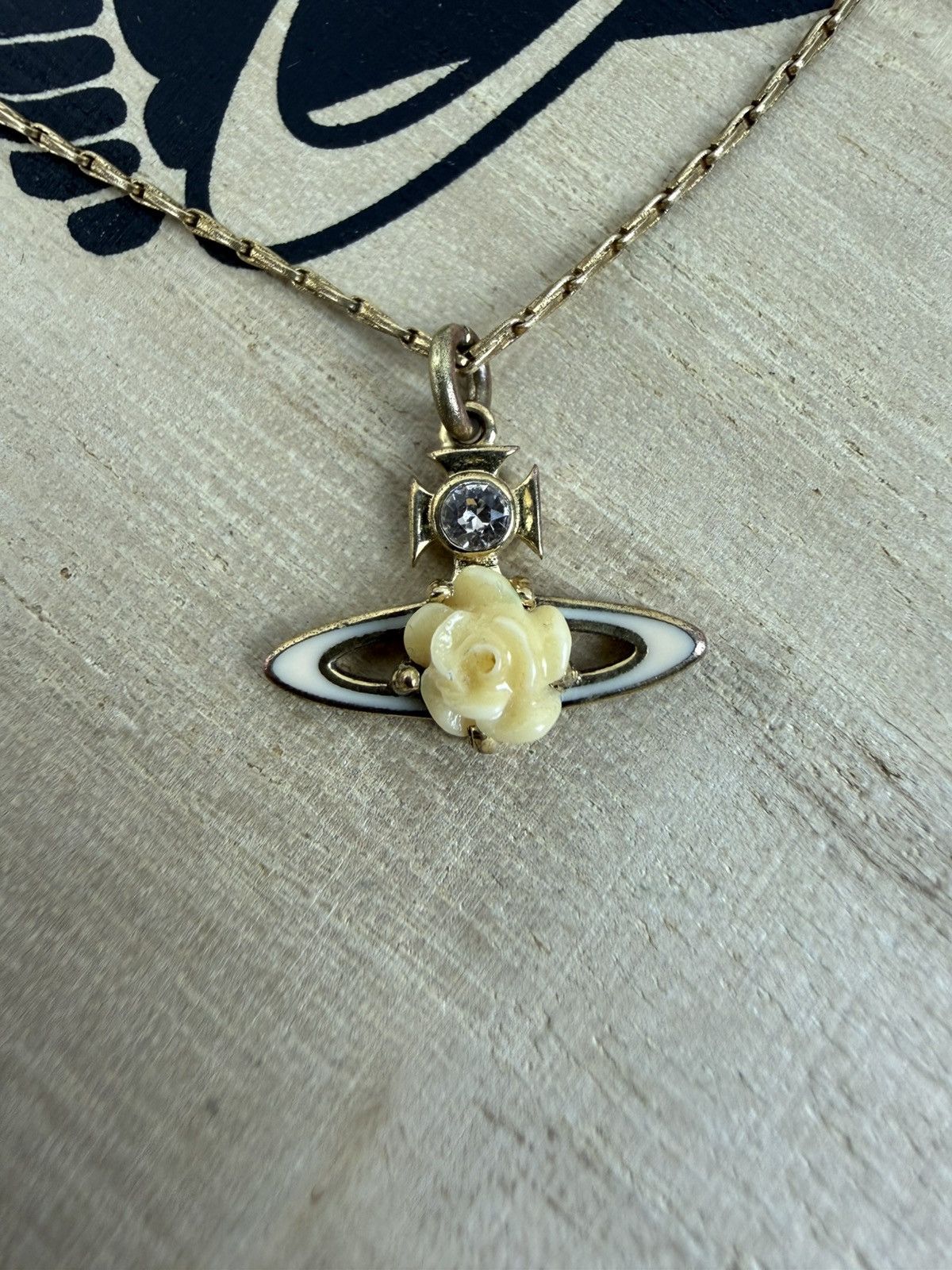 Vivienne Westwood Rose Orb Pendant Necklace In Gold