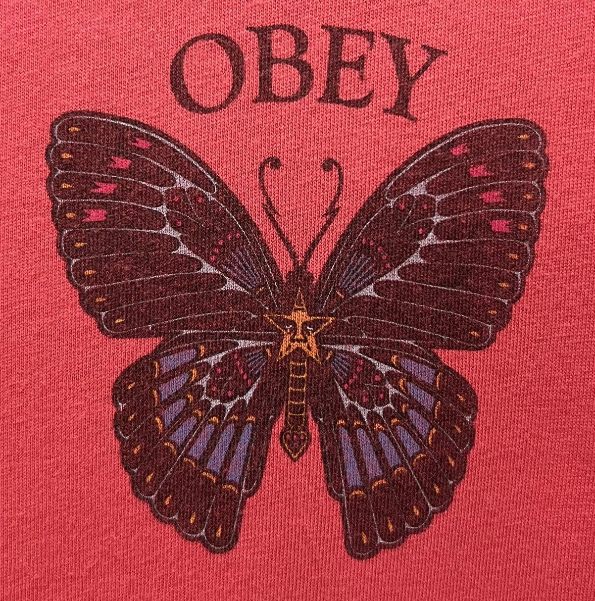 Obey × Vintage VINTAGE OBEY BIG LOGO BUTTERFLY SHIRT Size US L / EU 52-54 / 3 - 3 Thumbnail
