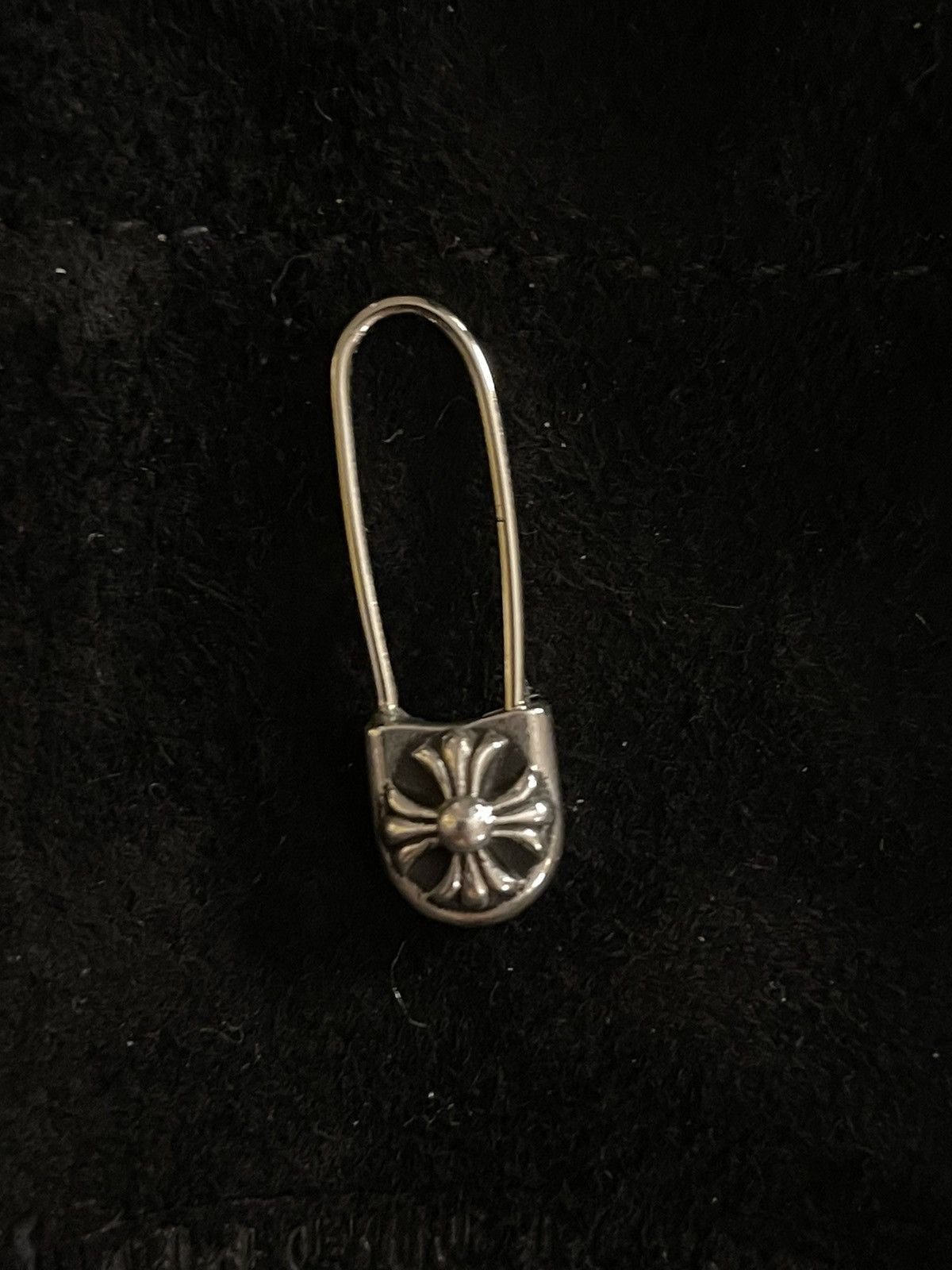 image of Chrome Hearts Safety Pin Earring in Silver, Men's