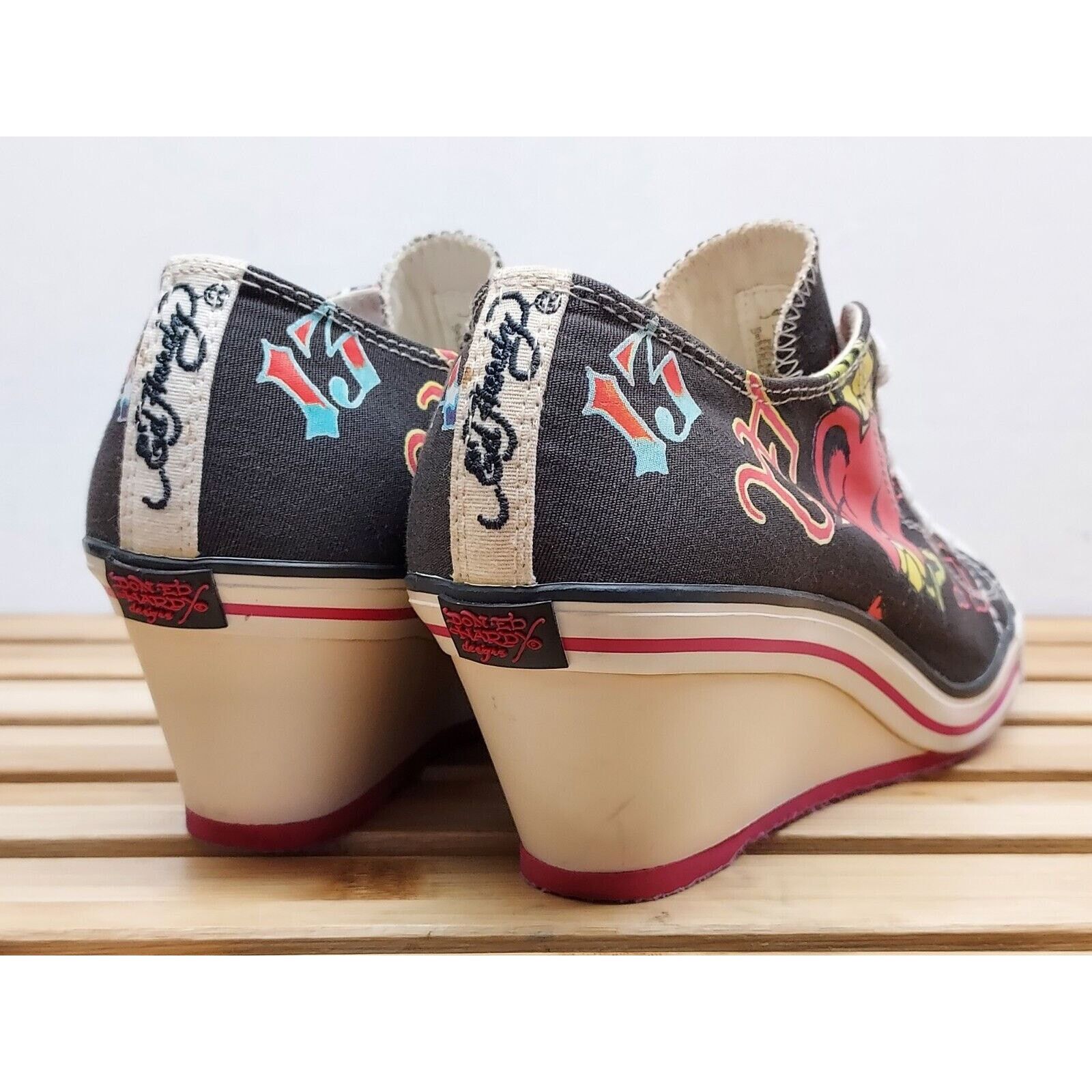Ed Hardy Ed Hardy Womens | Black | Bret Wedge Fashion Sneaker Size 8 Size US 8 / IT 38 - 3 Thumbnail