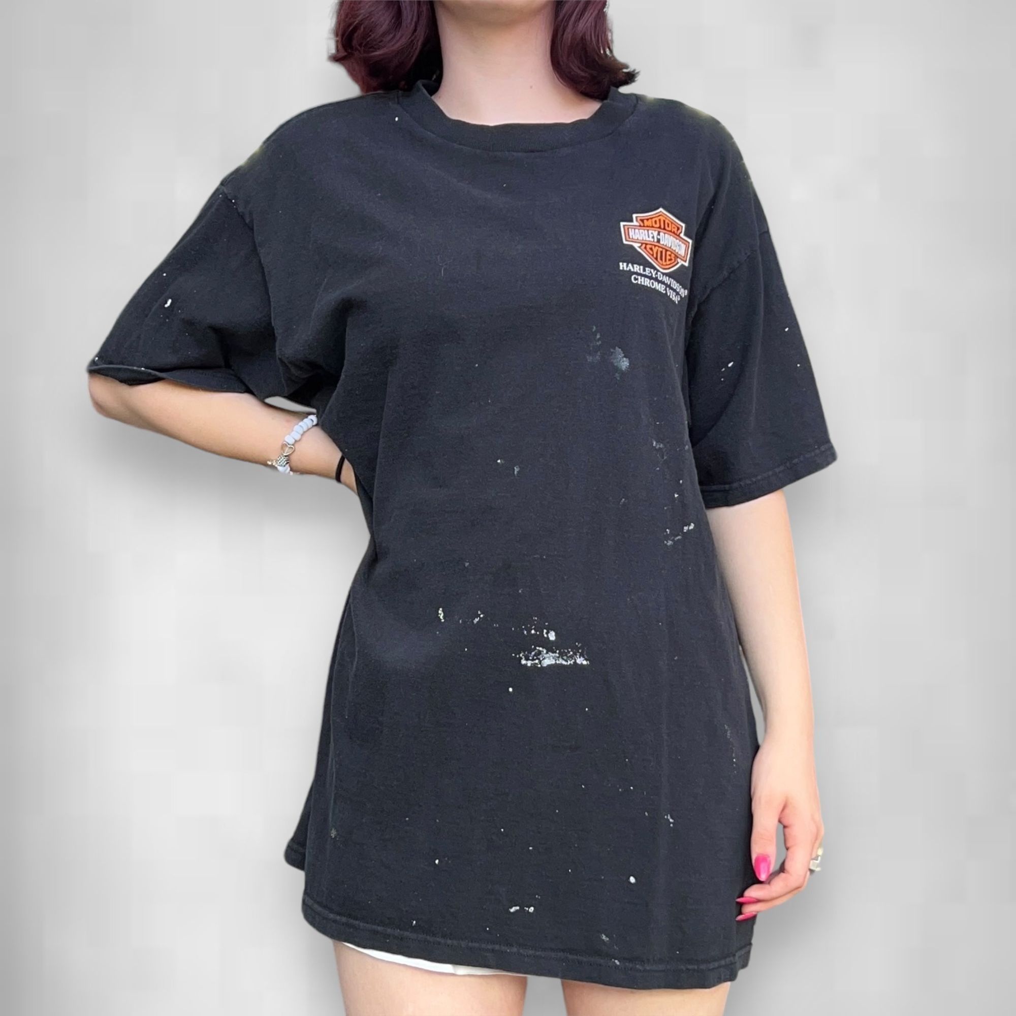 Harley Davidson × Vintage Vintage 2000s Distressed Harley Davidson Graphic Tee Size US L / EU 52-54 / 3 - 1 Thumbnail