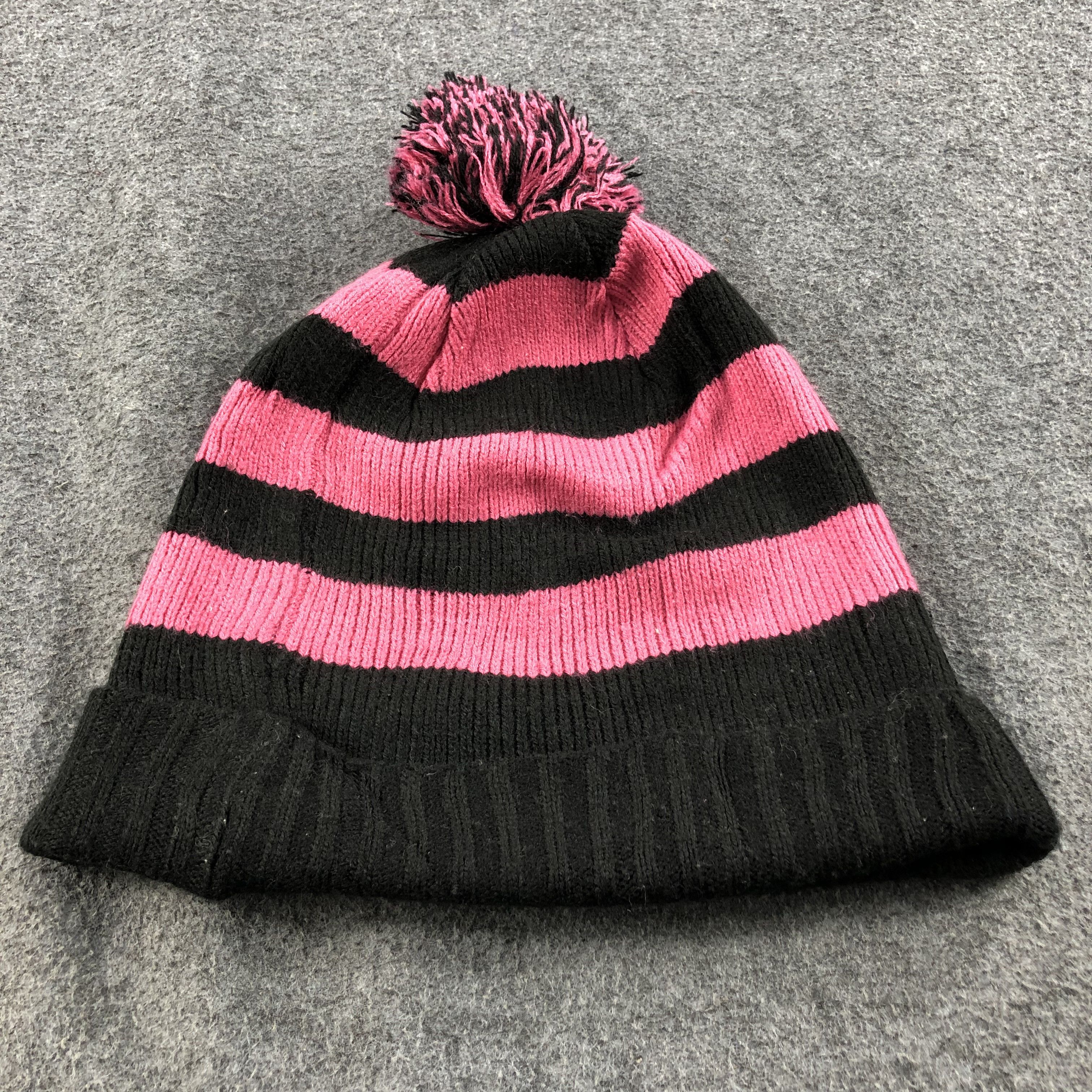 Vintage New York Pink Striped Bobble Beanie Snowcap Snow Hat B301 Size ONE SIZE - 5 Thumbnail