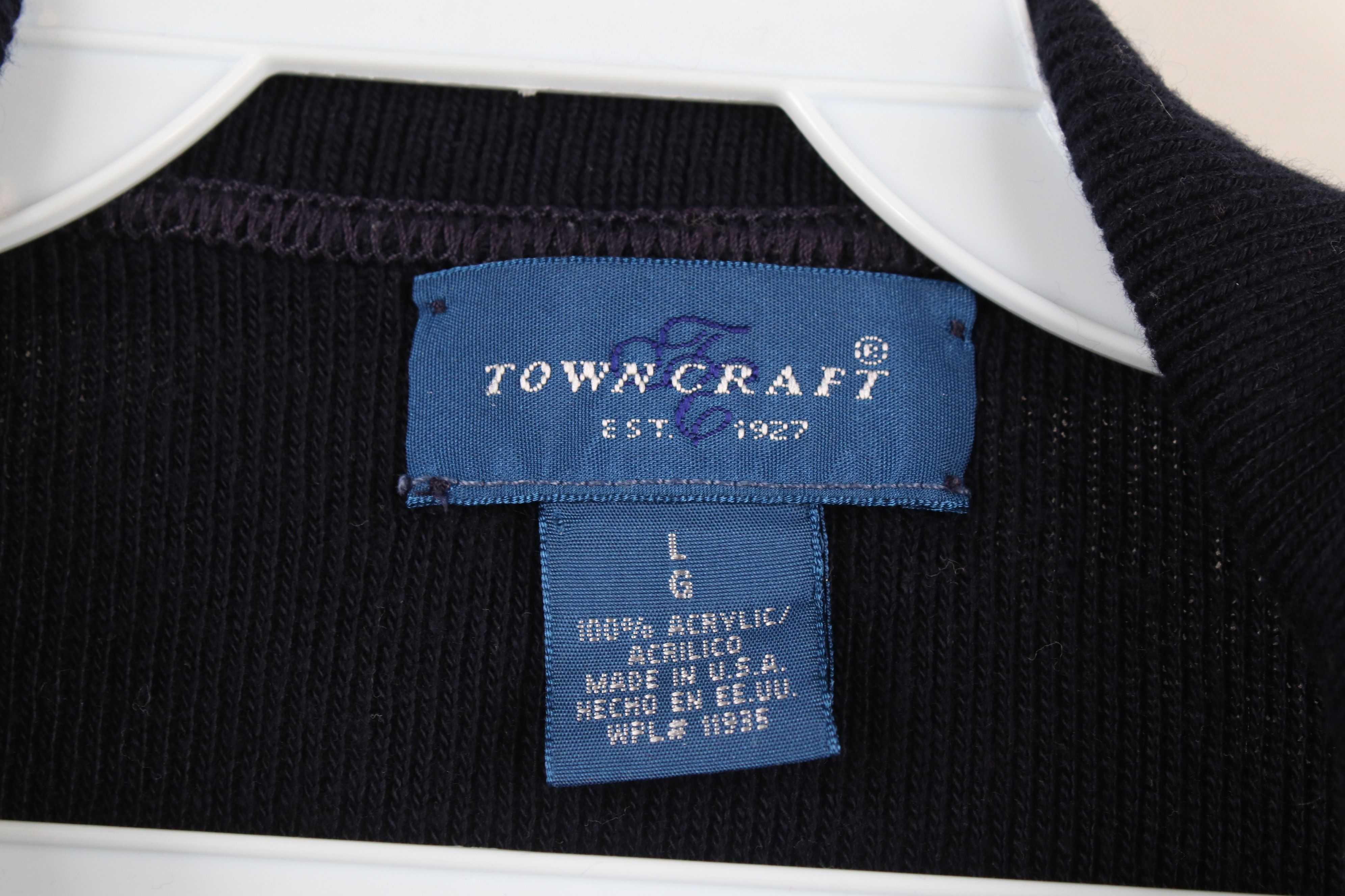 Vintage Vintage 90s Streetwear Collared Henley Sweater Navy Blue Size US L / EU 52-54 / 3 - 5 Thumbnail