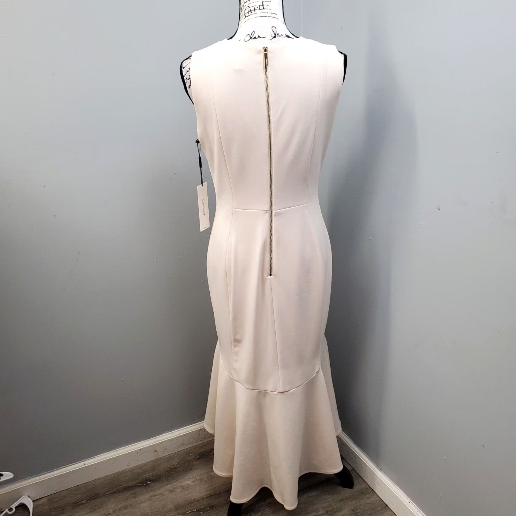 Calvin Klein Calvin Klein Maxi Dress Womens Size 8 Pink Stretch Lined Ruffle Hem Back Zip Size M / US 6-8 / IT 42-44 - 2 Thumbnail
