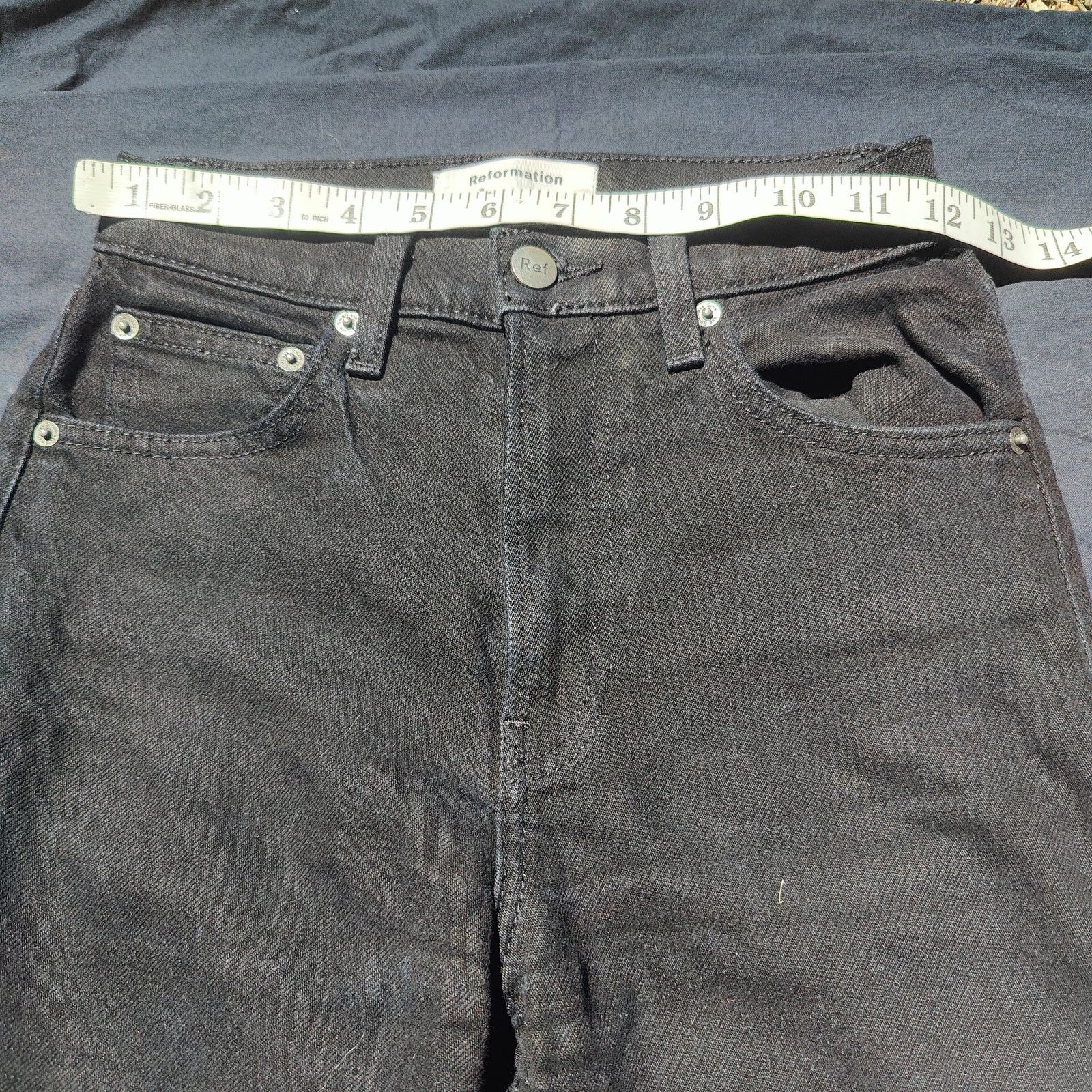 Reformation Reformation Liza High Rise Straight Jeans Womens 23 Black Size 23" - 2 Thumbnail