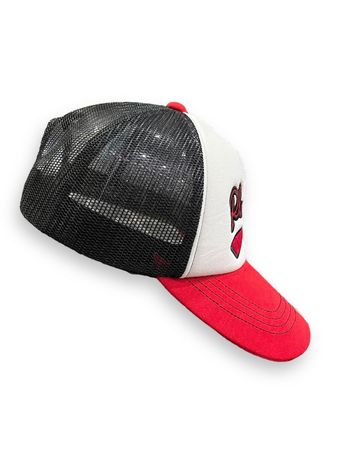 Playboy DOPE🔥PLAYBOY BUNNY Tri-Color Spell-Out Snapback Trucker Hat Size ONE SIZE - 8 Thumbnail