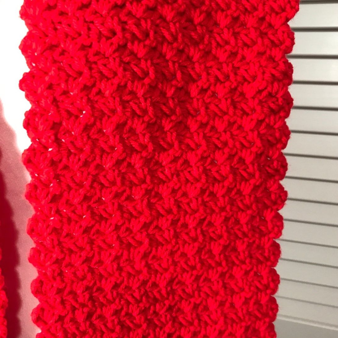 Handmade NWT Handmade Crocheted Textured Beanie & Scarf 65” Size ONE SIZE - 4 Thumbnail