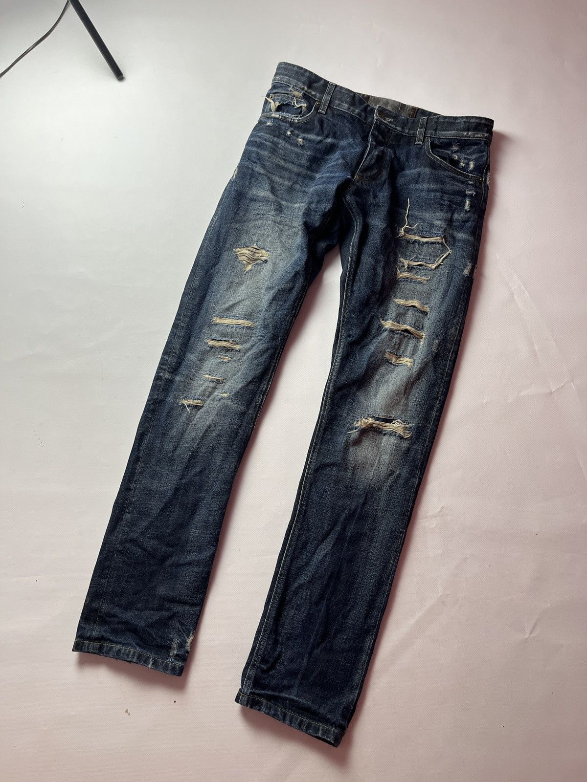 Dolce & Gabbana 14 Gold PVC Strip / Duct Tape Jeans Grailed