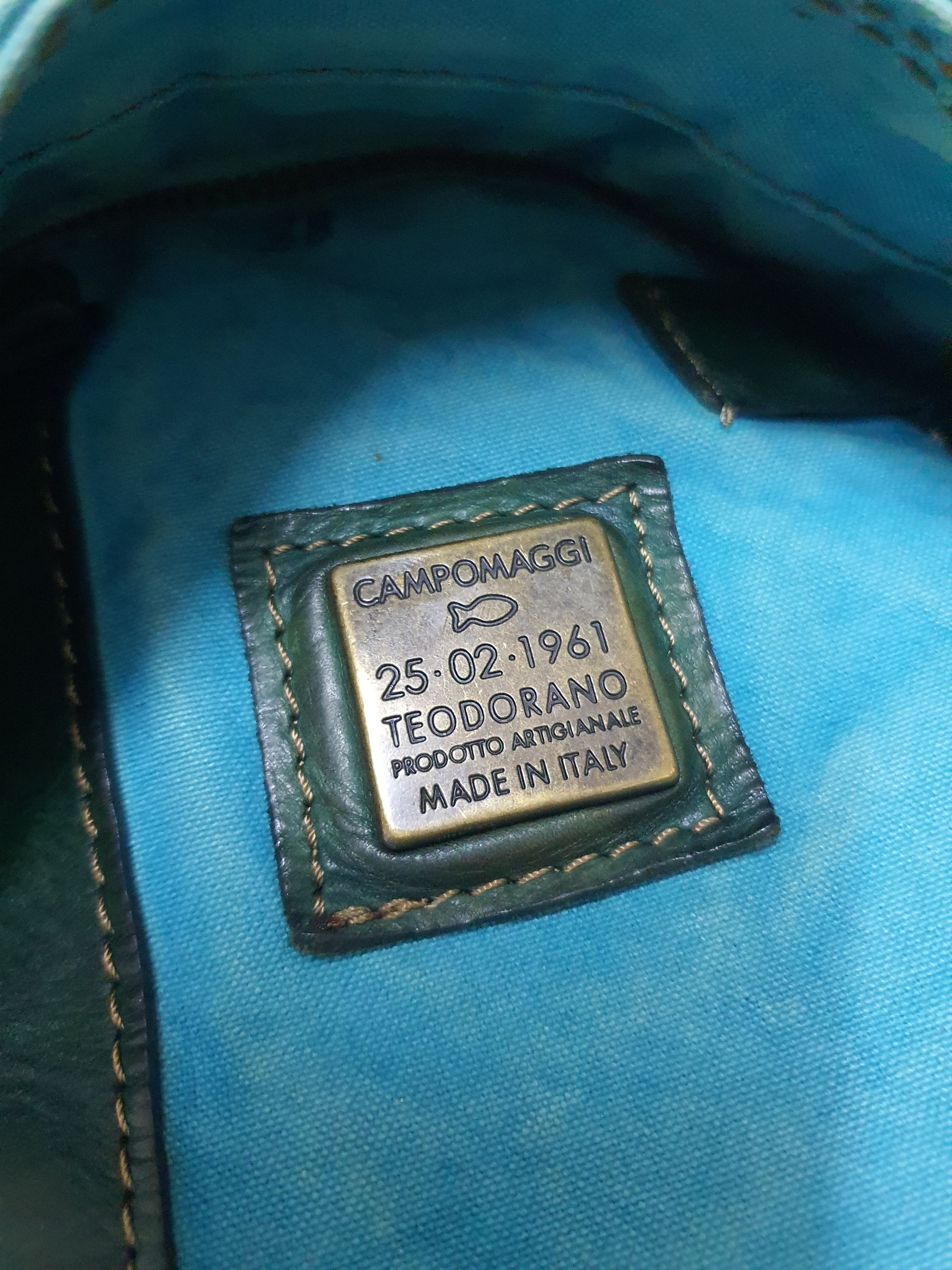 Other CAMPOMAGGI Ocean Blue Canvas Leather Bag ITALY Size ONE SIZE - 10 Thumbnail