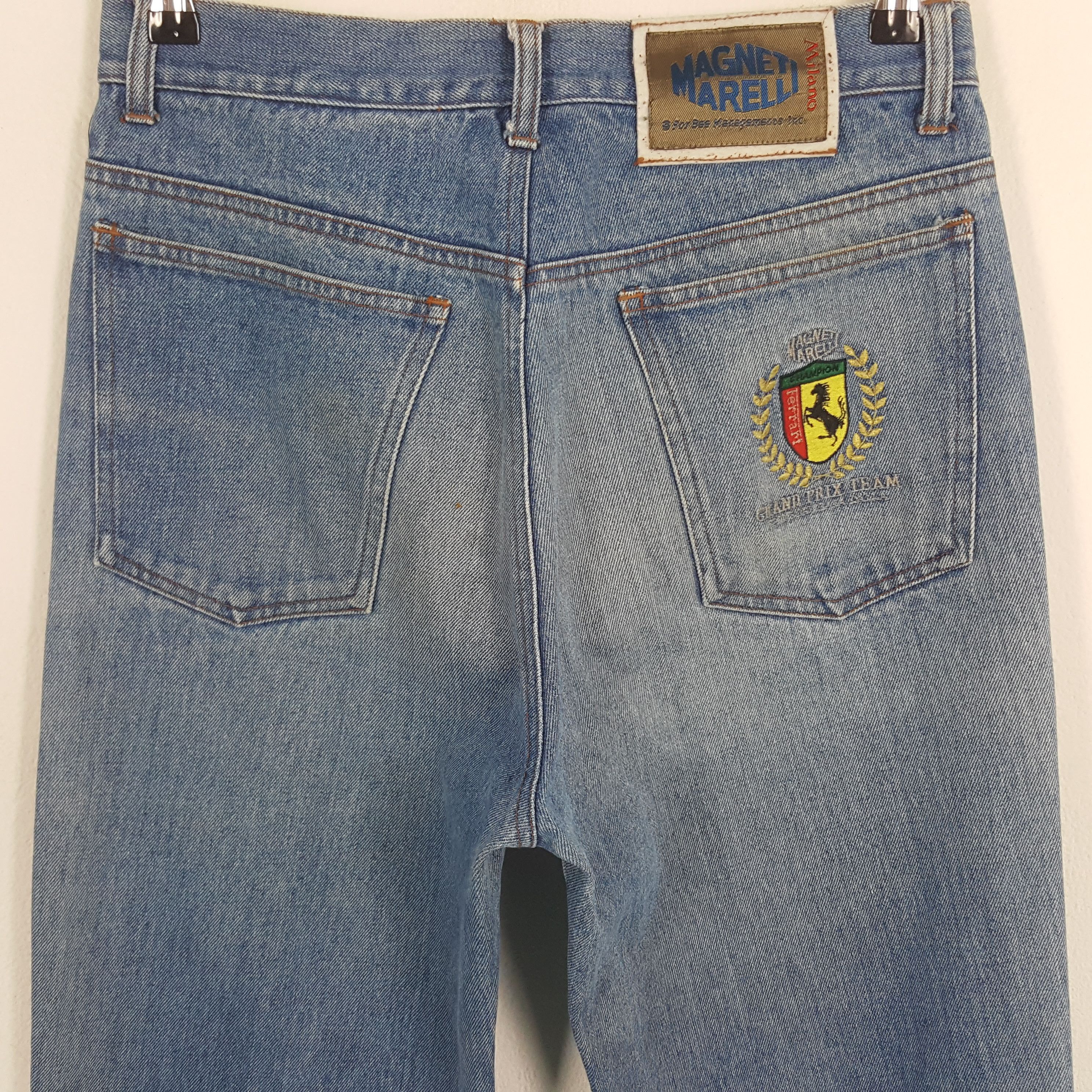 Ferrari × Vintage Vintage Ferrari Magneti Marelli Denim Jeans Size US 29 - 5 Thumbnail