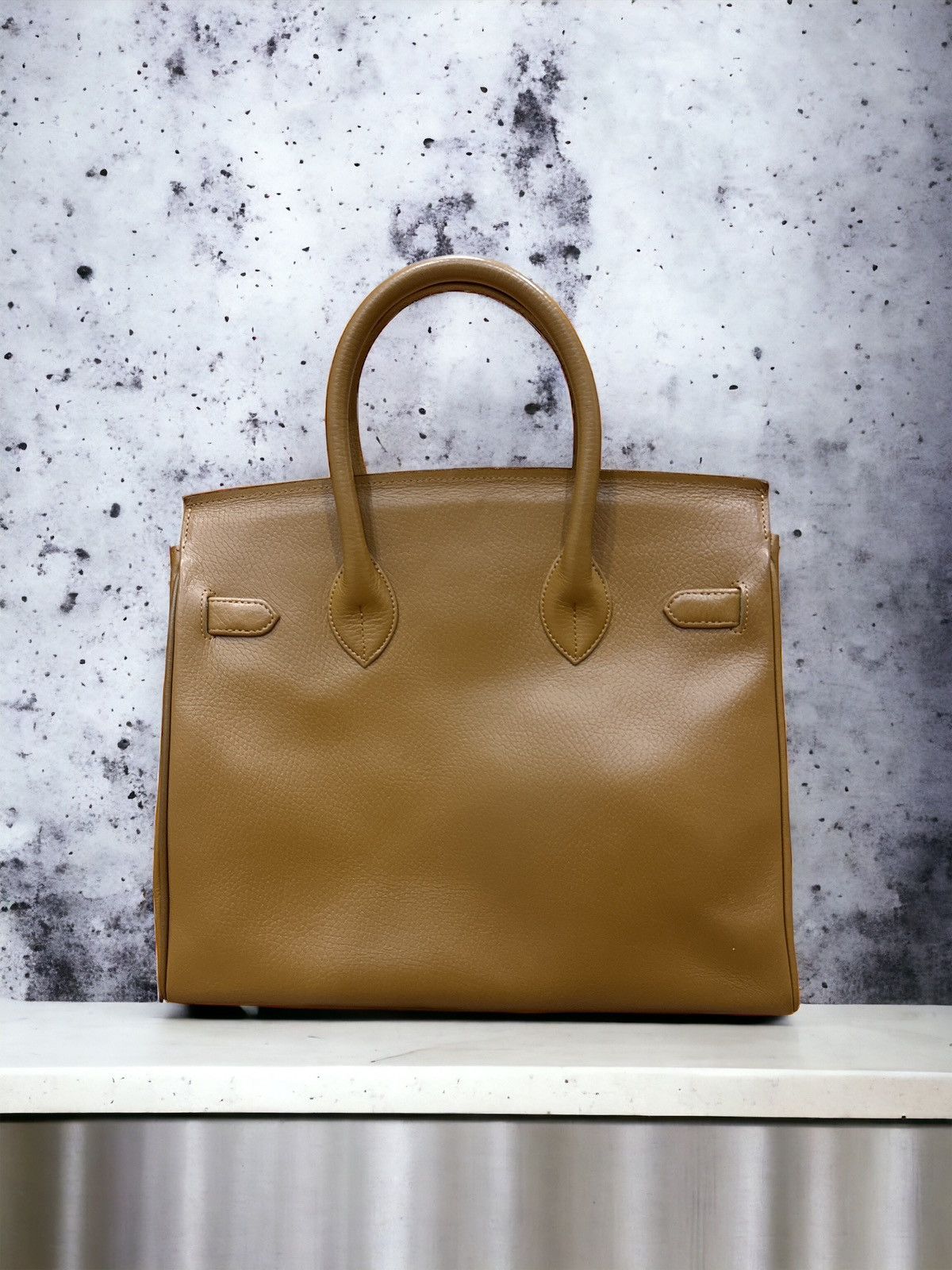 Handmade HANDMADE LEATHER BEIGE 'BIRKIN' BAG Size ONE SIZE - 3 Thumbnail