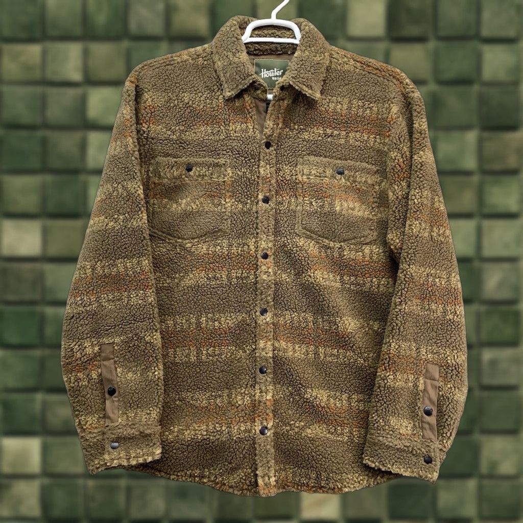 Howler Brothers VINTAGE Howler Brothers Allegheny Overshirt Jacket Men L Striped Brown Polyester Fleece Pockets Snap Button Hunting Hiking Outdoor Western 90s? Size US L / EU 52-54 / 3 - 1 Thumbnail