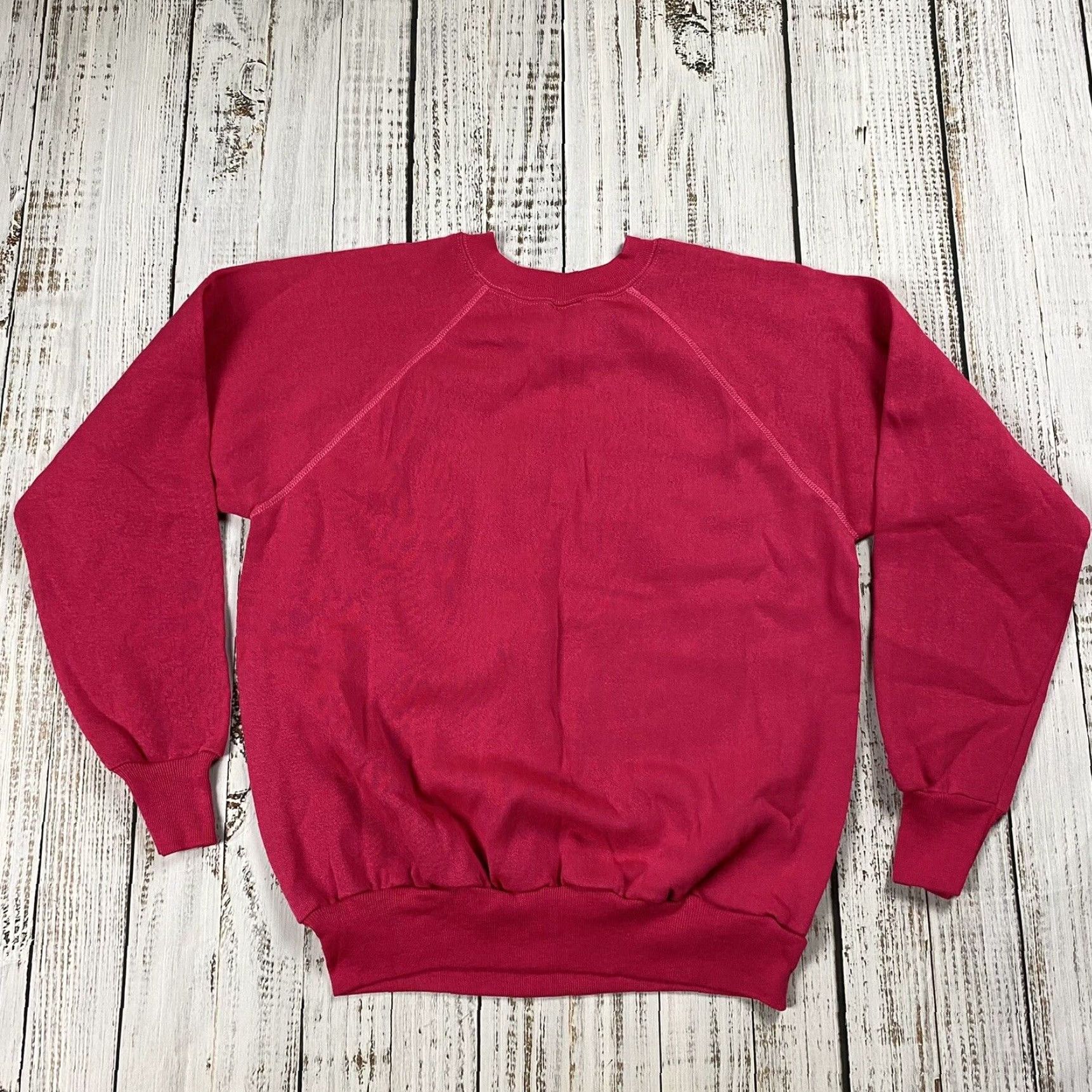 Pinko VINTAGE Pannill Sweatshirt Shirt Unisex Adults L - Pink Magenta 50-50 Raglan Sleeve USA 1980s Size US L / EU 52-54 / 3 - 6 Thumbnail