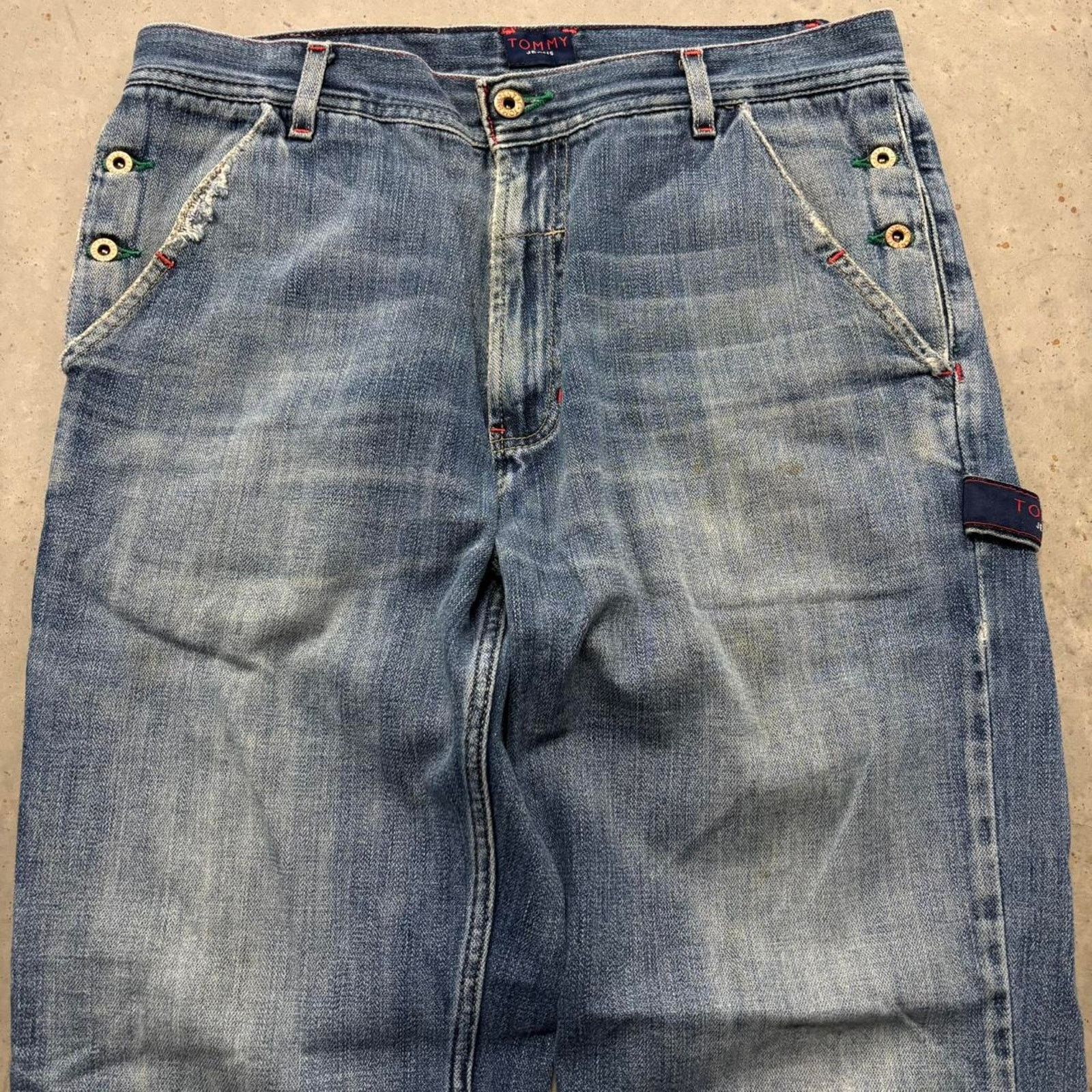 Tommy Hilfiger × Vintage Crazy Vintage 90s Tommy Hilfiger Carpenter Cropped Jeans Size US 33 - 3 Thumbnail