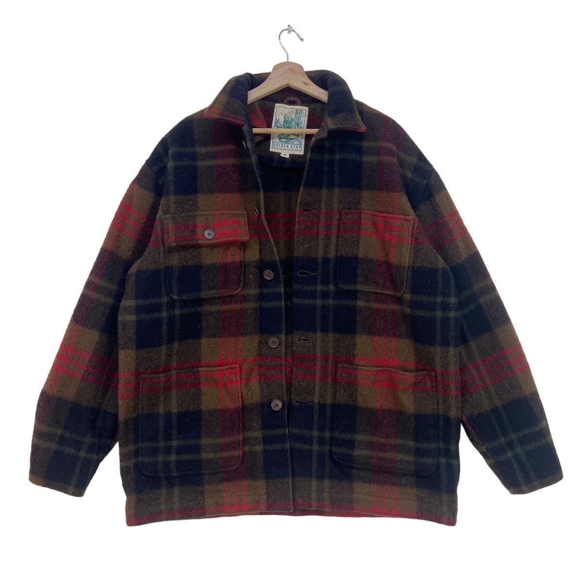 Golden Bear × Vintage Vintage Golden Bear Made in USA Checkered Plaid Wool Jacket Size US M / EU 48-50 / 2 - 2 Thumbnail
