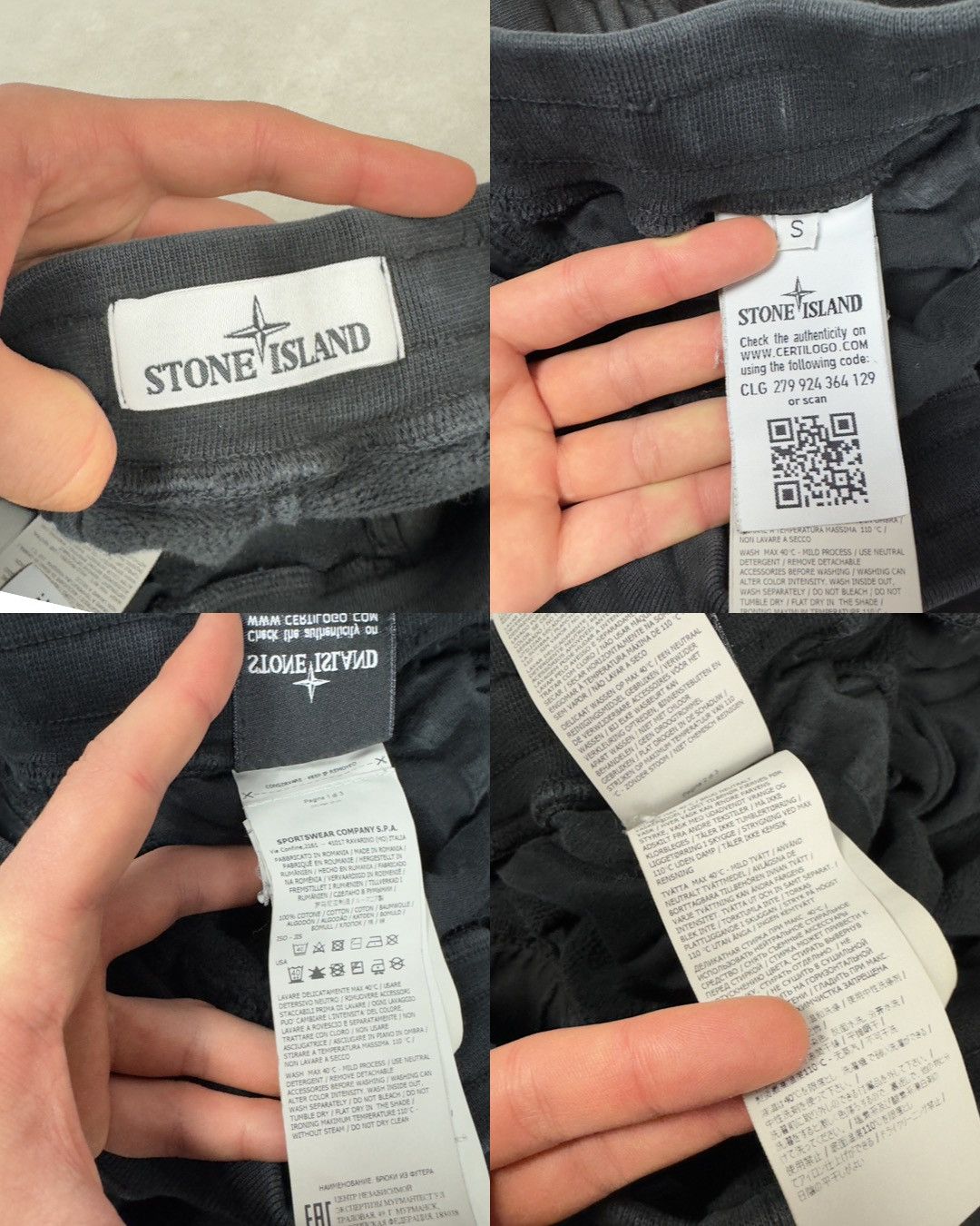 Stone Island Stone Island Men's Black Cotton Drawstring Cargo Trousers S Size US 32 / EU 48 - 2 Thumbnail