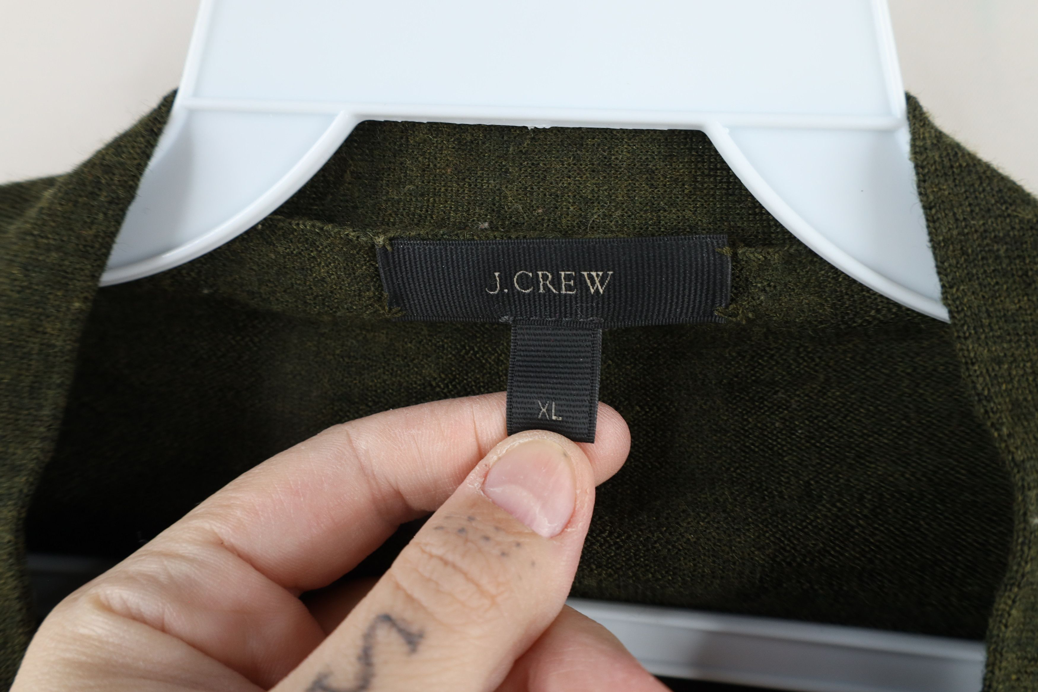 J.Crew × Vintage J Crew Blank Merino Wool Knit Cardigan Sweater Green Size XL / US 12-14 / IT 48-50 - 4 Thumbnail