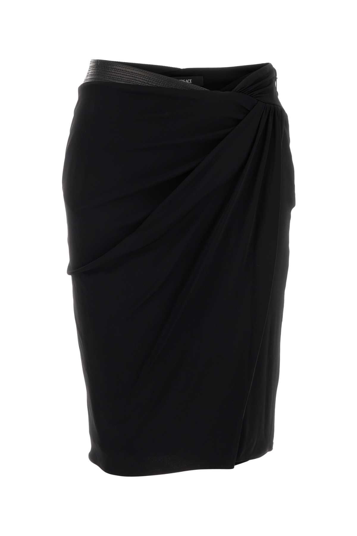 Versace Black Stretch Viscose Skirt Size 27" / US 4 / IT 40 - 1 Thumbnail