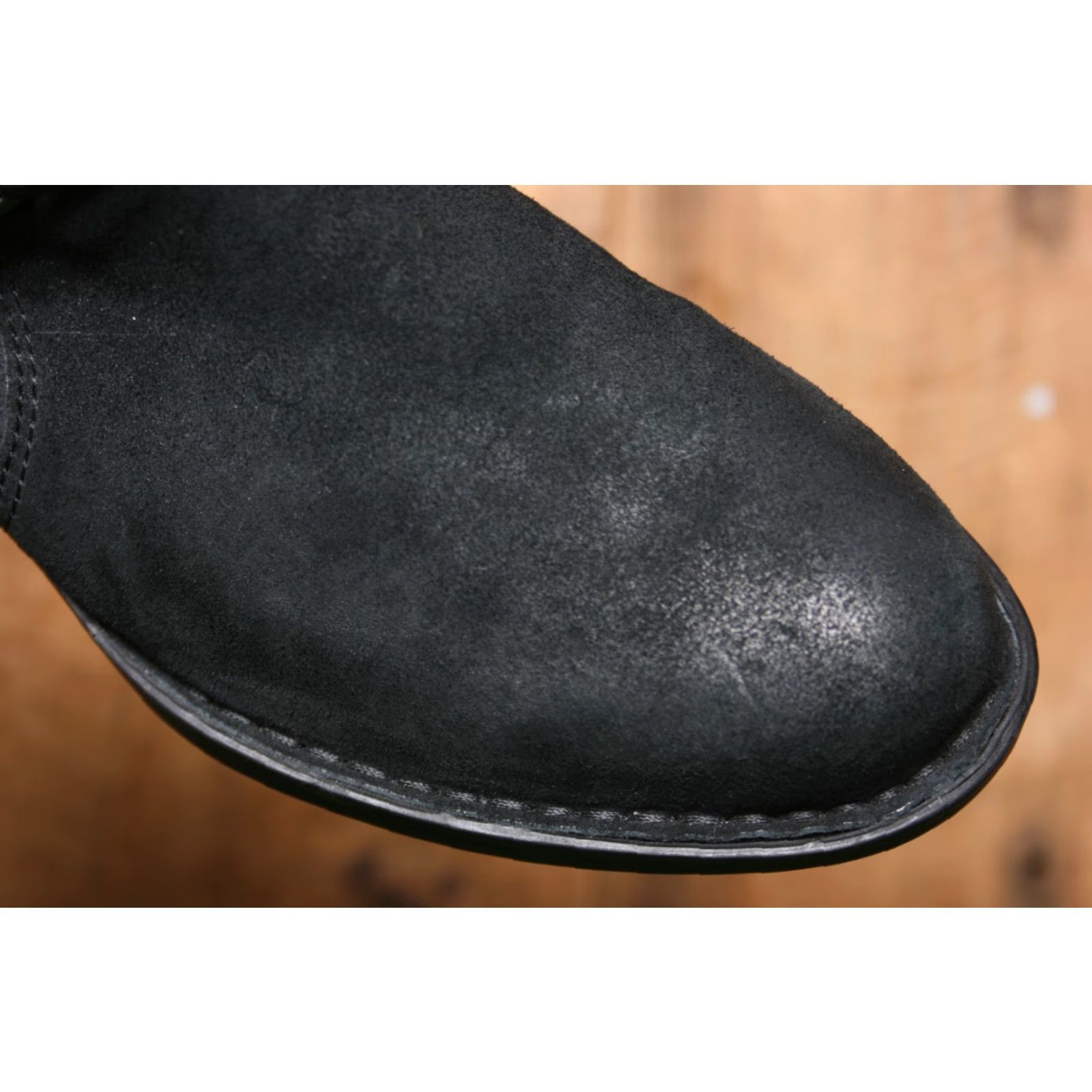 Born BORN Sylvia Black Burnished Suede Bootie Women's Low Ankle Boot 6.5 M Bucket Buckle Strap Zip Size US 7 / IT 37 - 6 Thumbnail