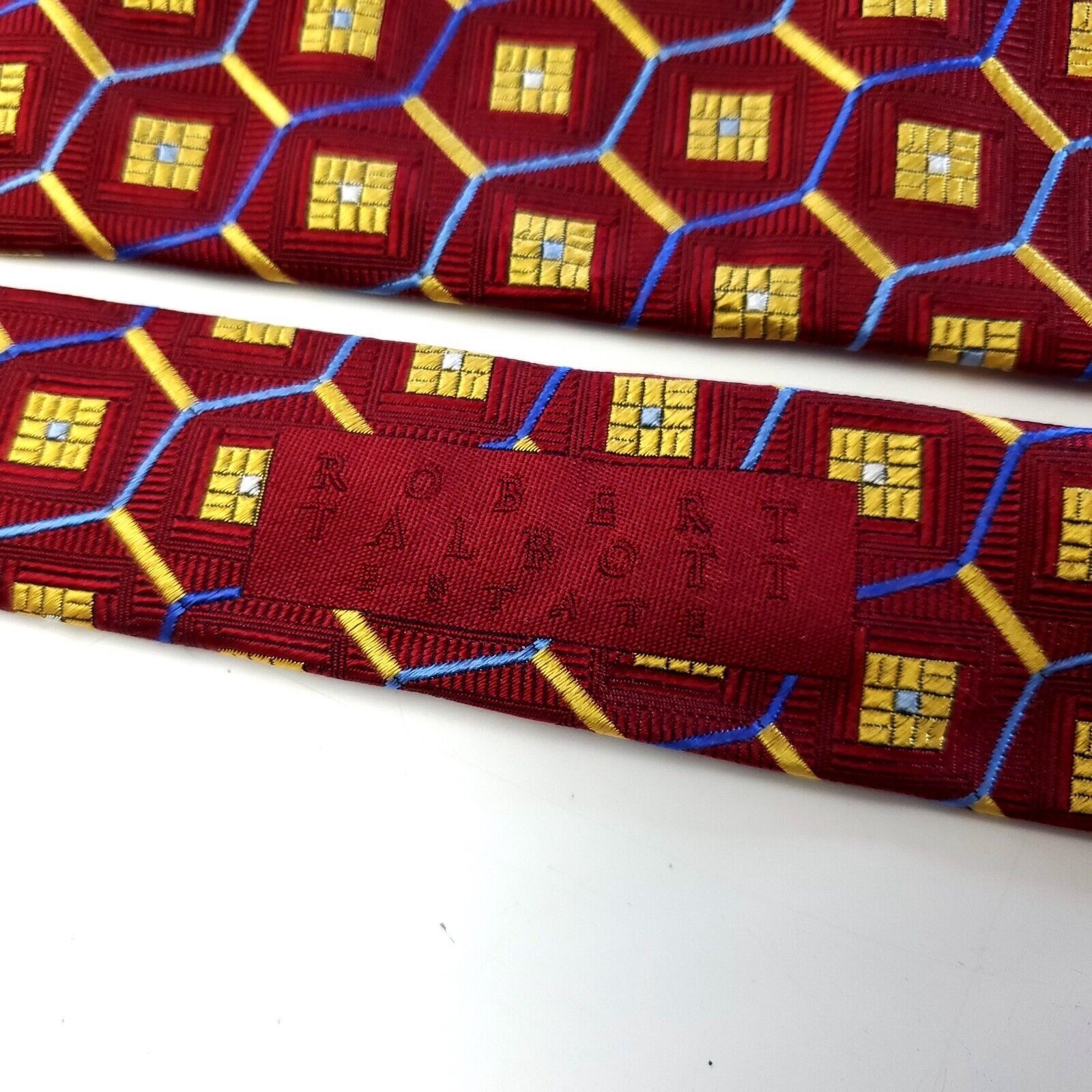 Robert Talbott Robert Talbott Estate Red Woven Geometric Wide Silk Tie Size ONE SIZE - 2 Thumbnail