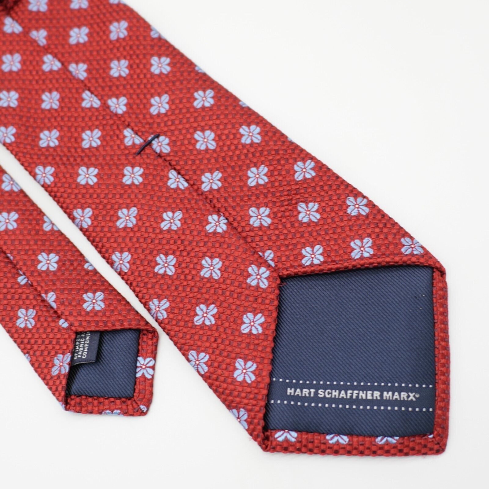 Hart Schaffner Marx Hart Schaffner Marx Red Blue Floral Geometric Woven Silk Tie Size ONE SIZE - 7 Thumbnail