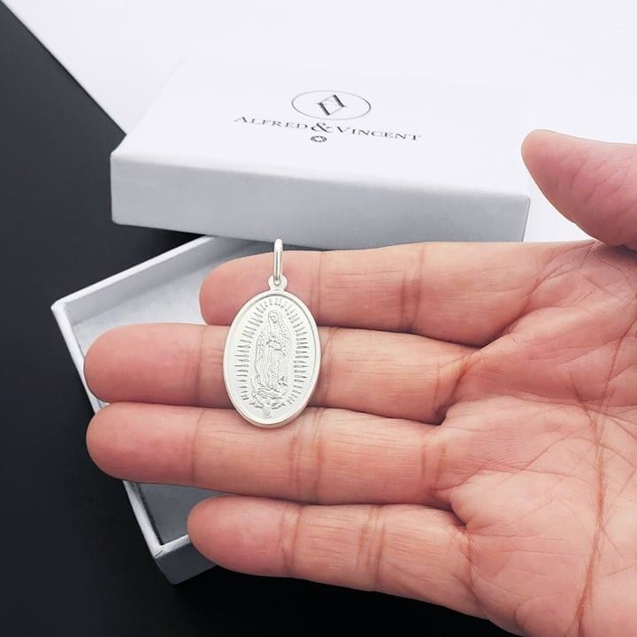 Other Our Lady of Guadalupe Medal 925 Sterling Silver 36mm Pendant Size ONE SIZE - 3 Thumbnail